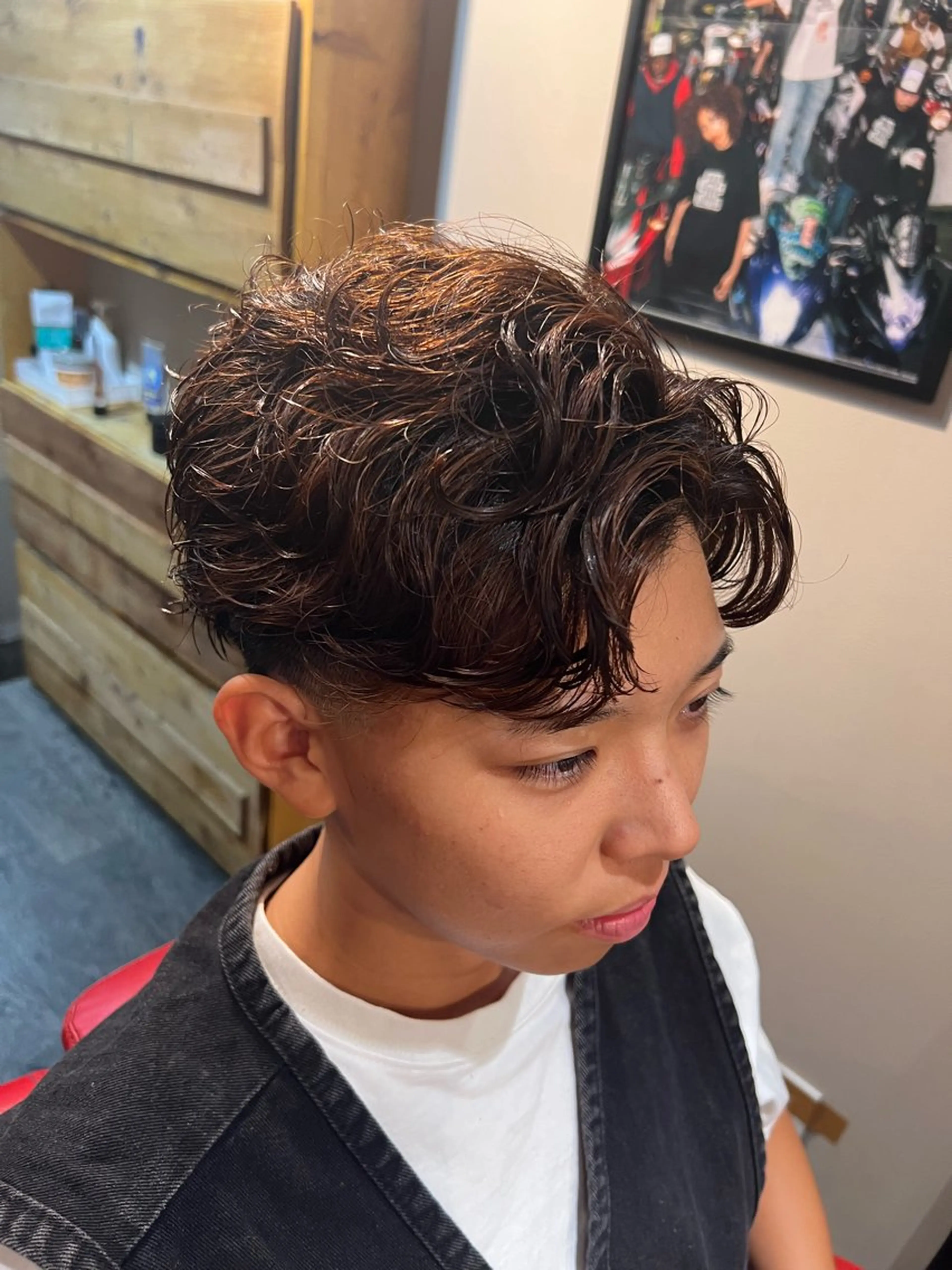 ミディアム パーマ ミディアムパーマ SON＆MARLEY'S BAR BER所属・江口 沙良のヘアスタイル