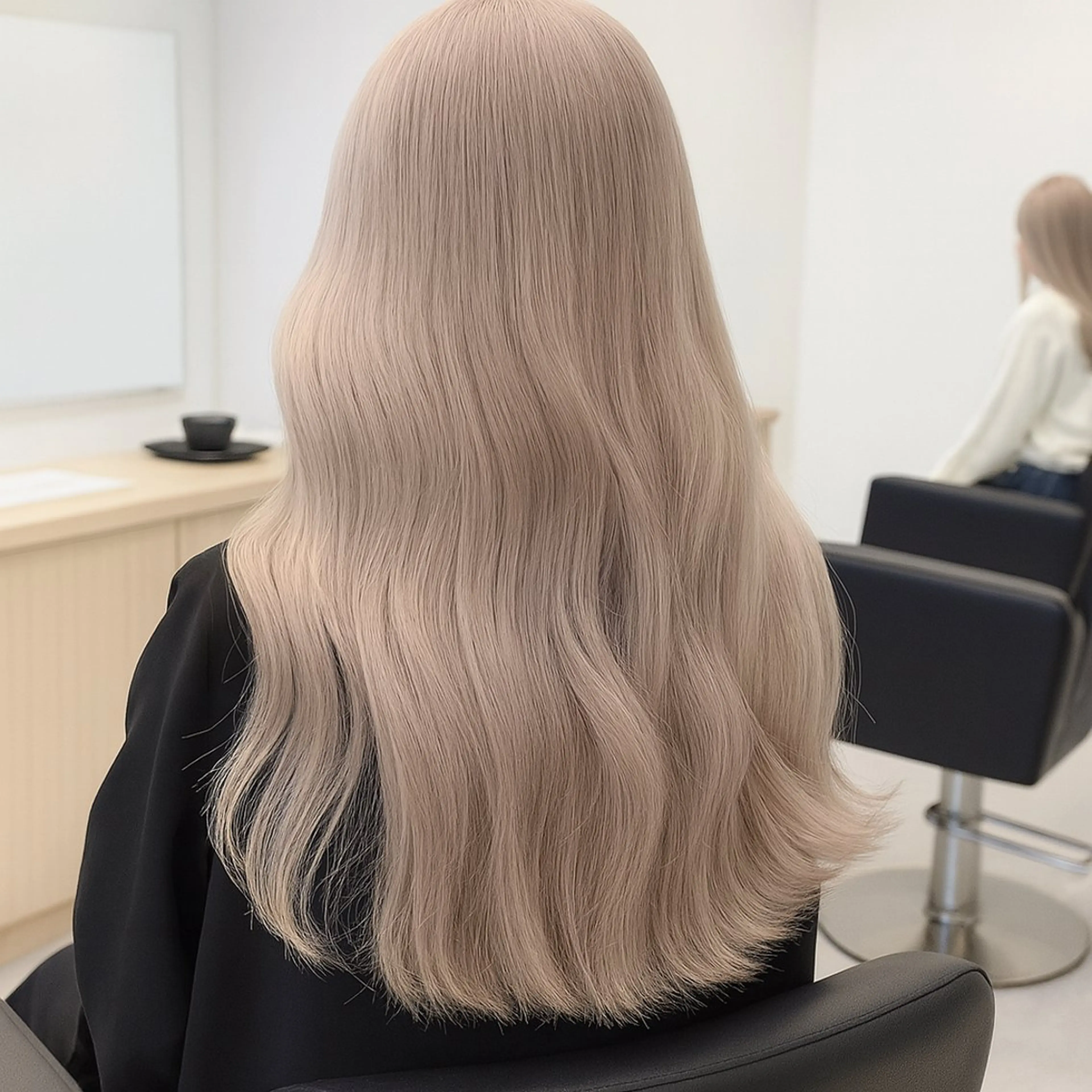 セミロング ヘアカラー トリートメント 透明感ブリーチ ハイトーンウエダのヘアスタイル