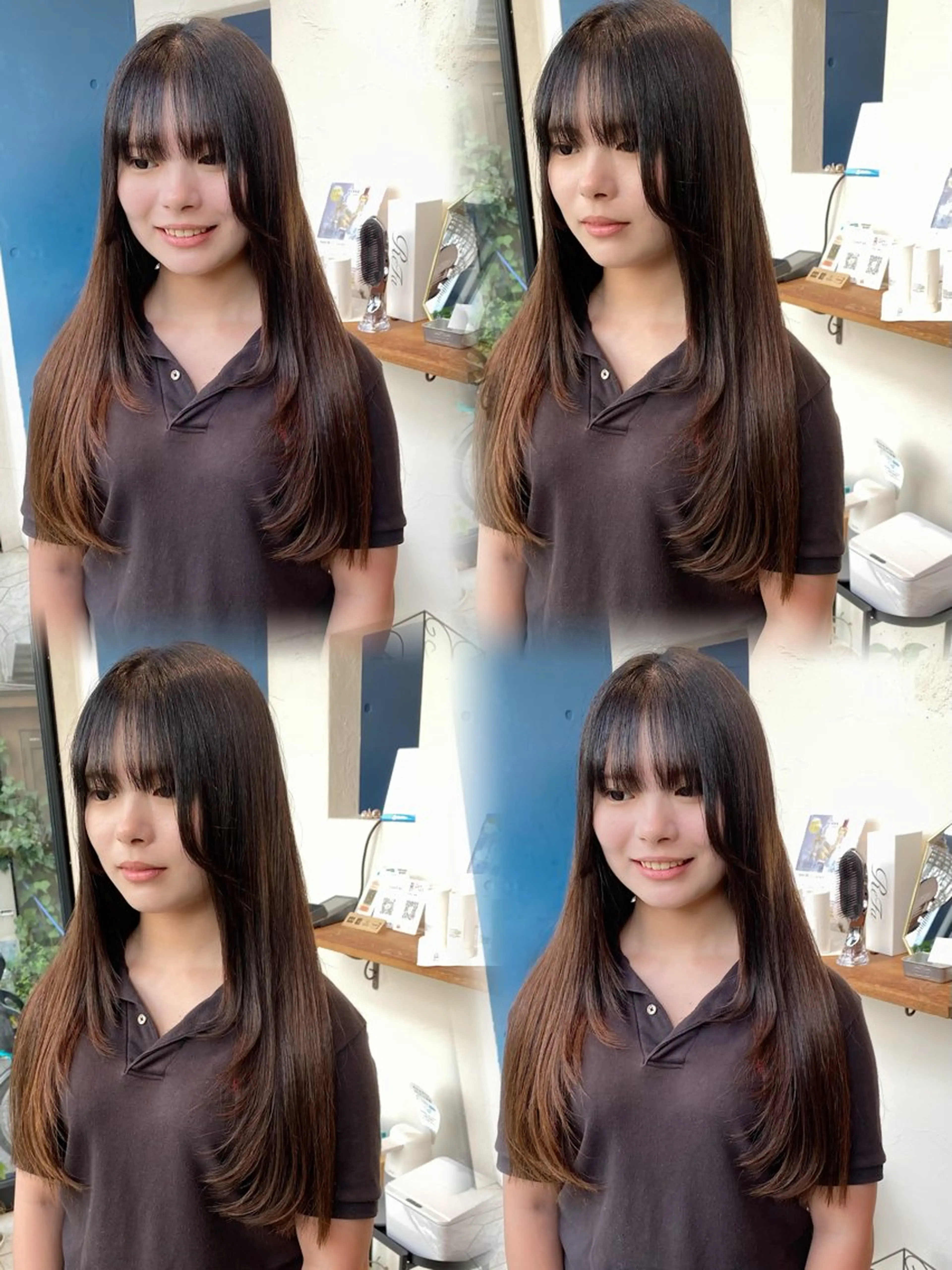 セミロング カット 縮毛矯正 艶カラー/ 縮毛矯正 /   タキダのヘアスタイル