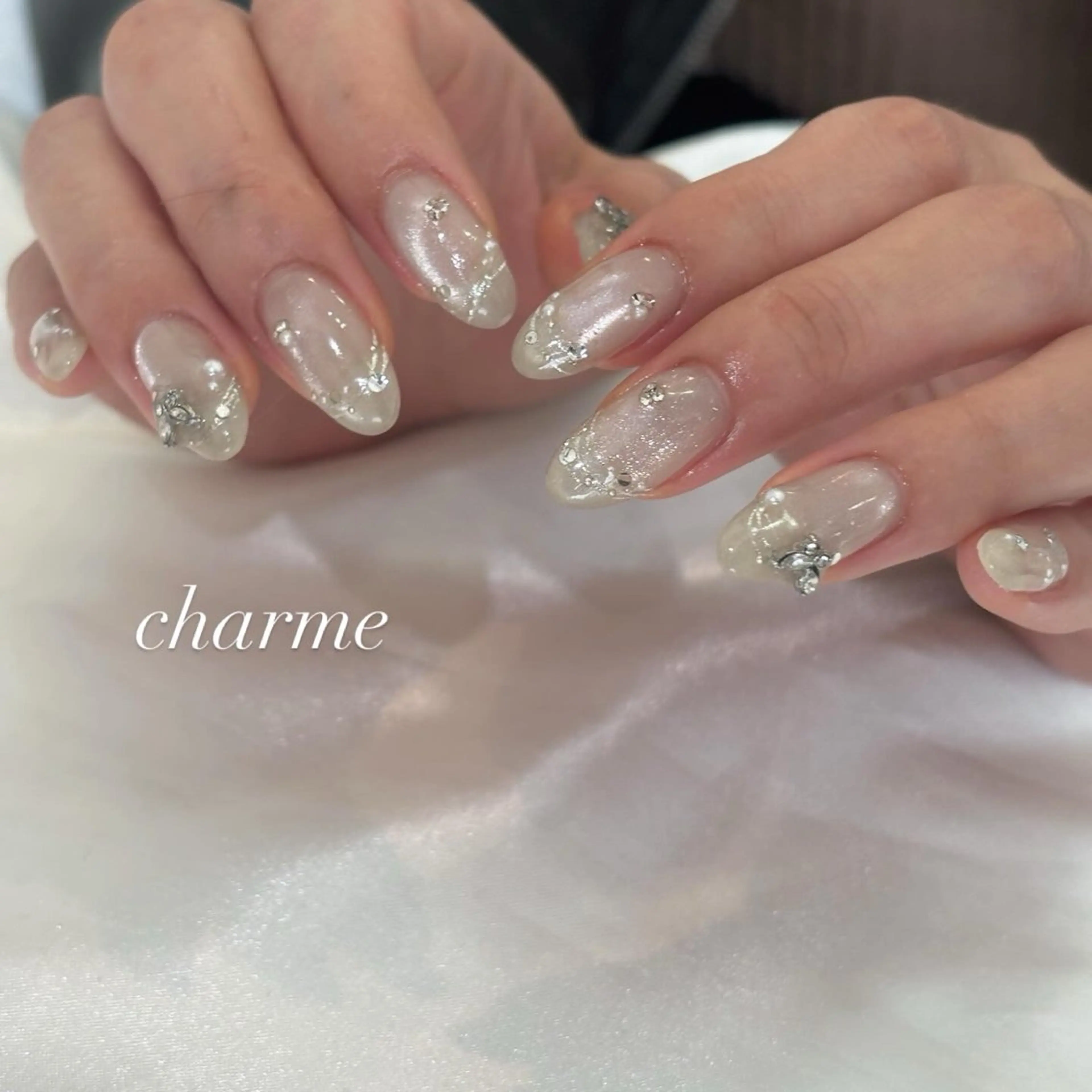 ネイル ジェルネイル ワンホンネイル 冬ネイル charme nailのネイルデザイン