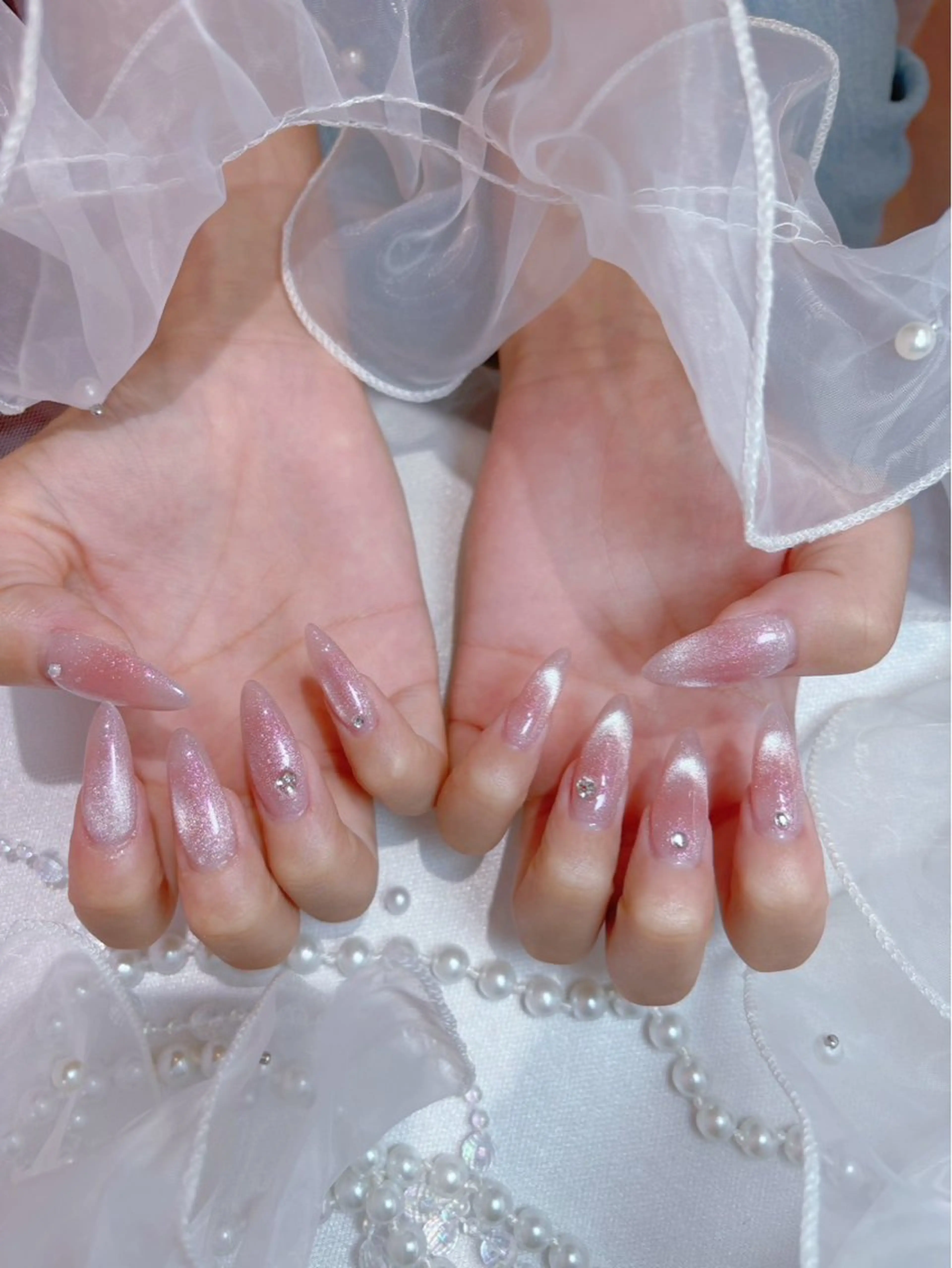 ネイル ジェルネイル 氷ネイル・うるうるネイル マグネットネイル ハンドネイル mio nailのネイルデザイン