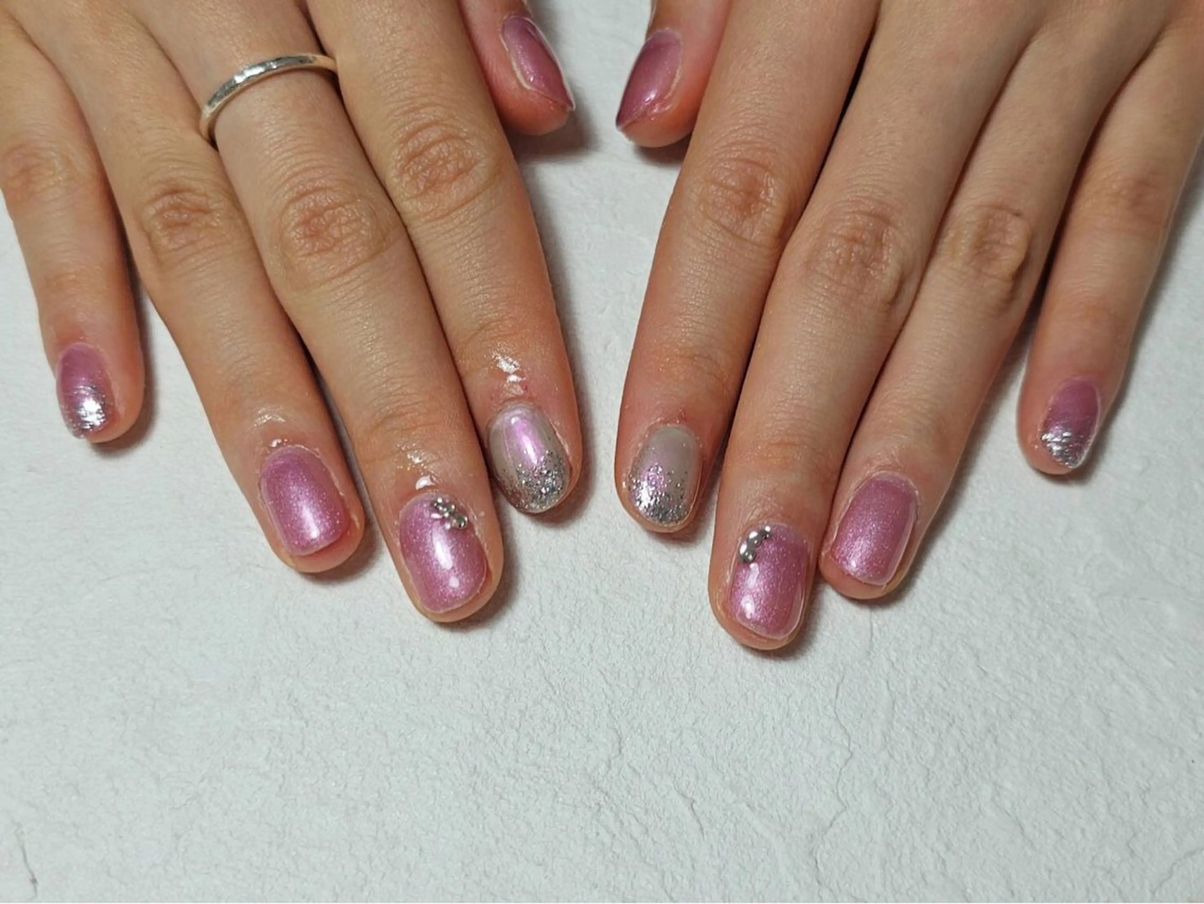 ネイル オーロラネイル フットネイル フレンチネイル ジェルネイル 韓国ネイル ハンドネイル Mogu nail 二子玉川のネイルデザイン