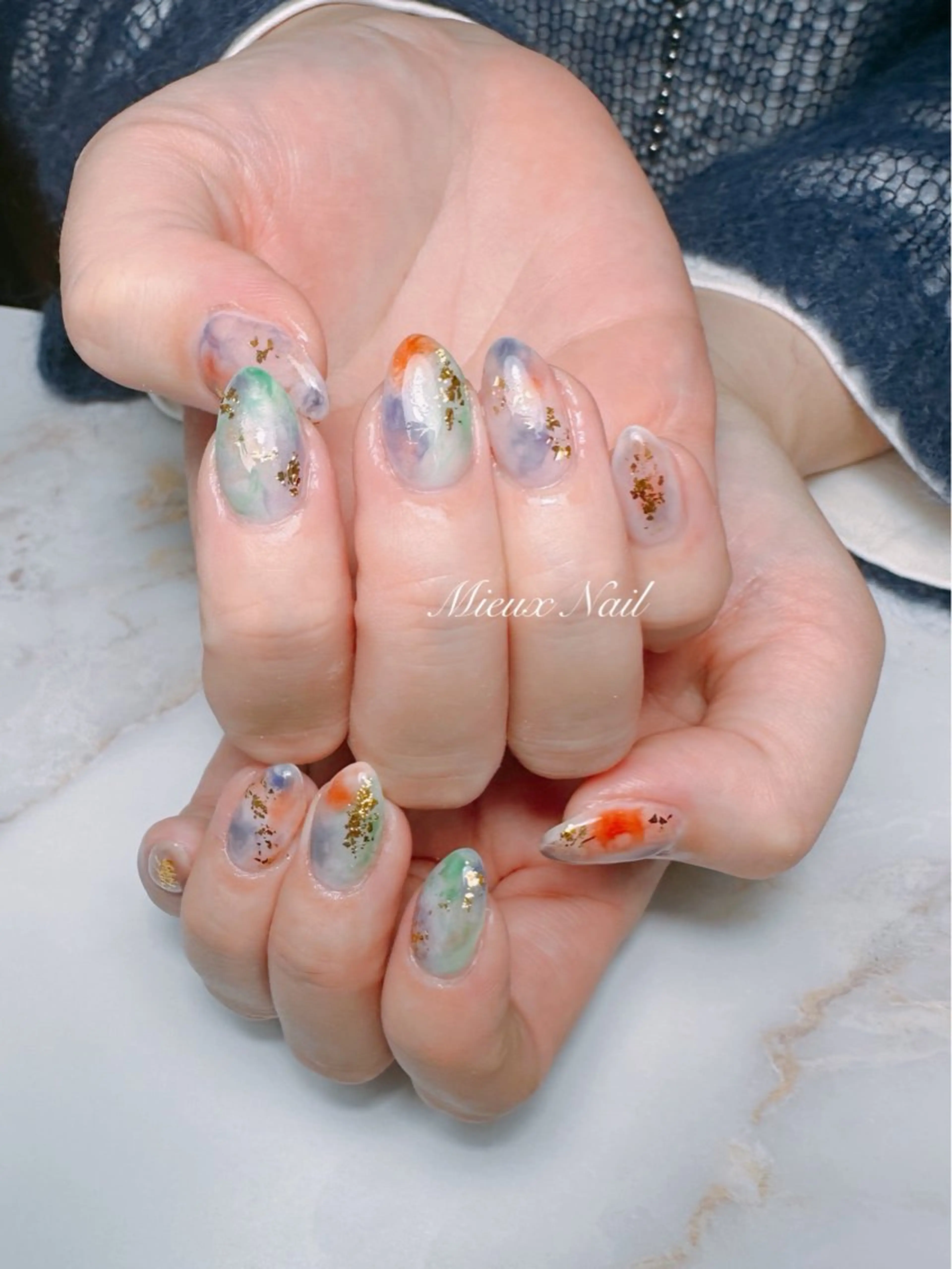 ネイル ニュアンスネイル 春ネイル ハンドネイル 市川 麻衣子のネイルデザイン