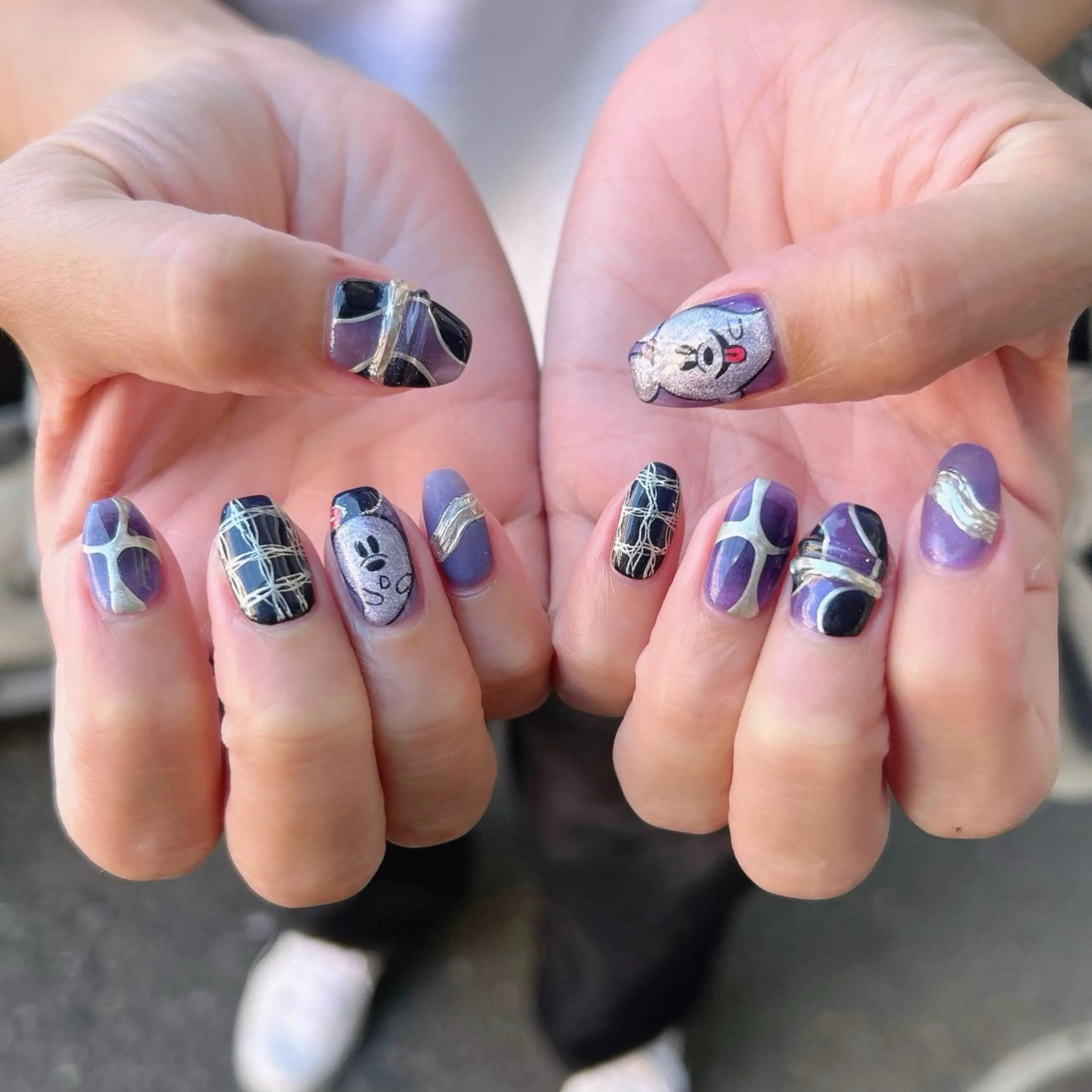 ネイル ジェルネイル ハロウィン マグネットネイル パラジェル ハンドネイル Nail Kのネイルデザイン