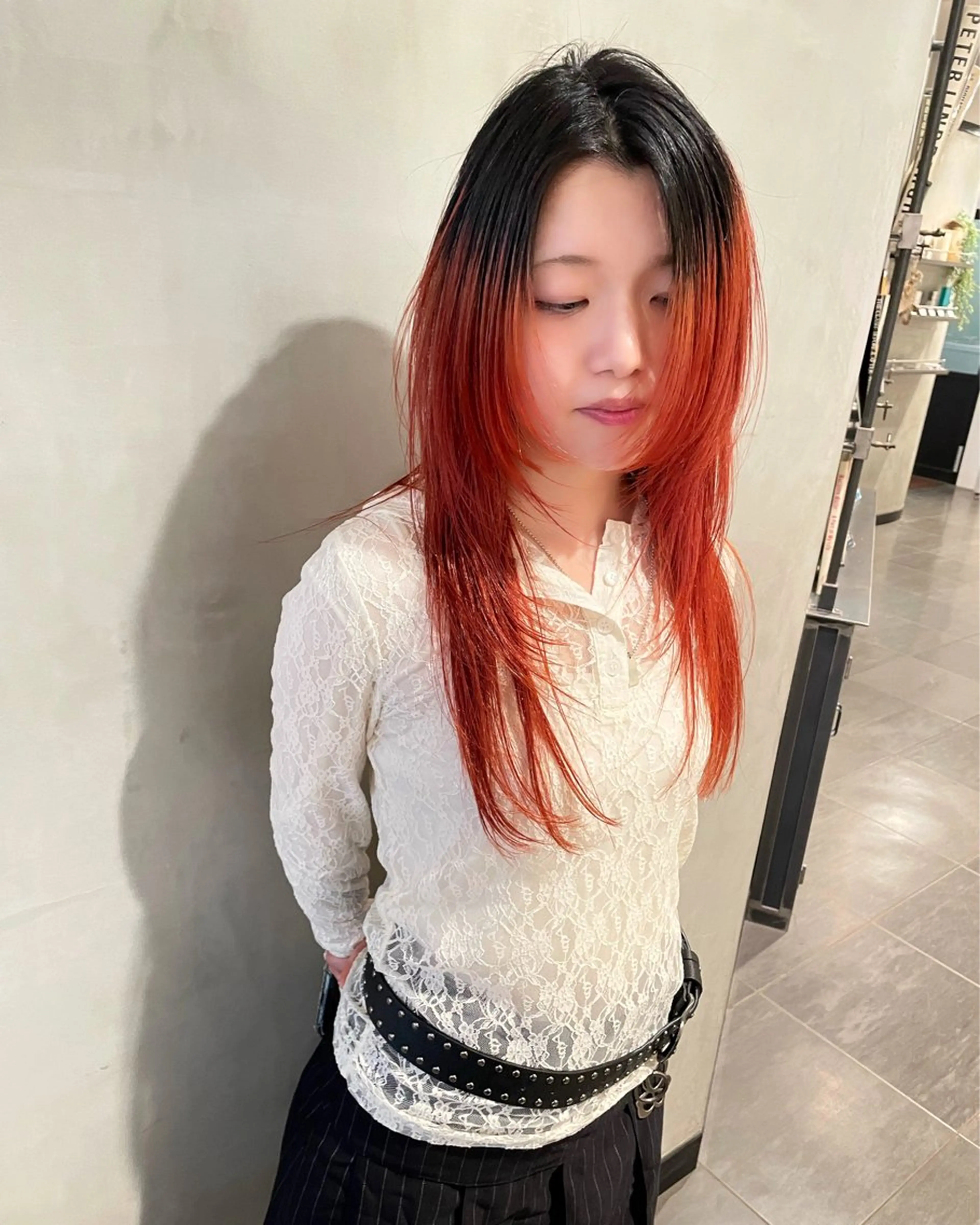 ロング カラー カット ヘアカラー トリートメント 優 作のヘアスタイル