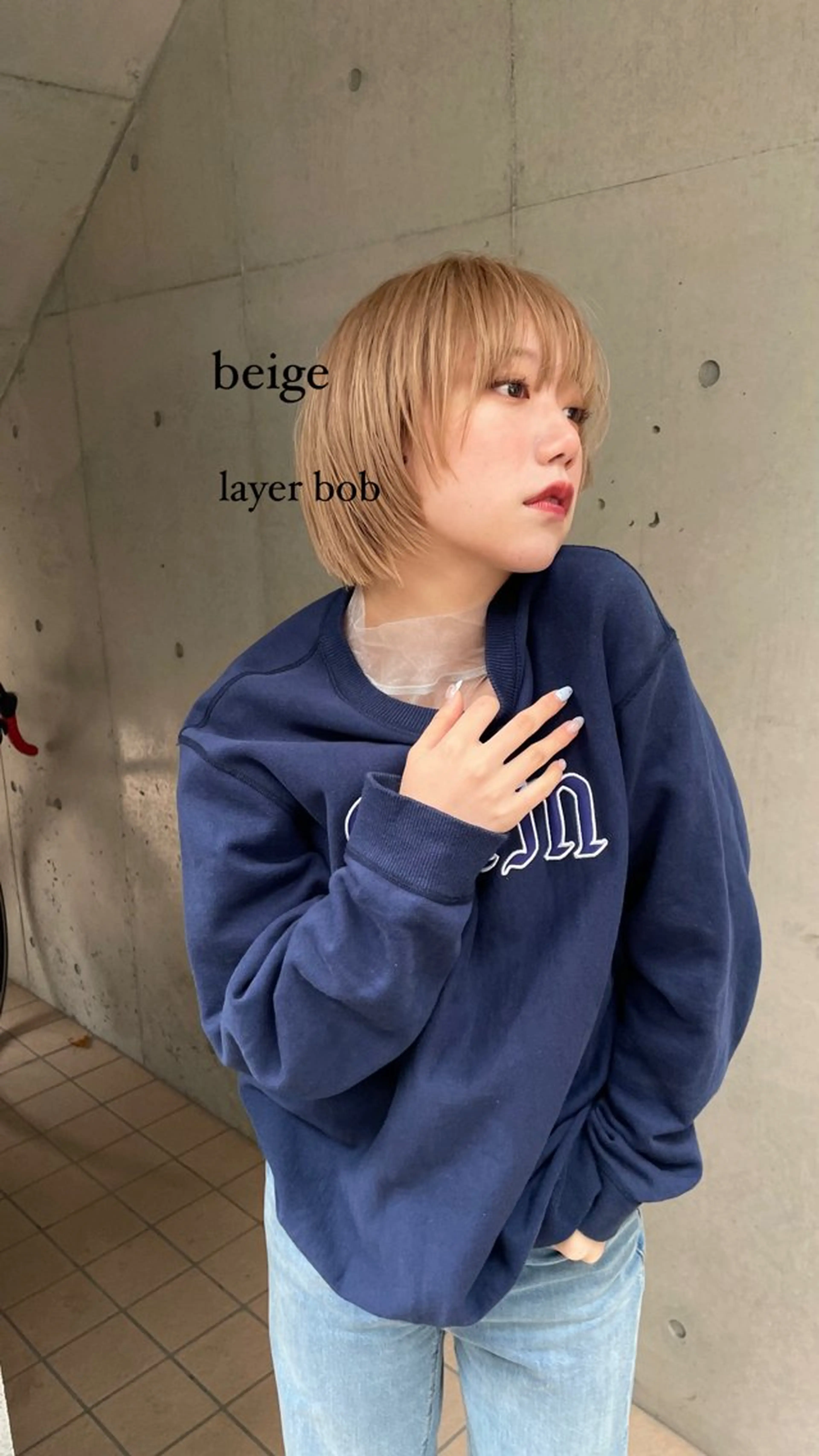 ショート カラー ヘアアレンジ ボブレイヤー ベージュカラー ハイトーンカラー ボブ レイヤーカット 💐大人可愛く Kroda💐のヘアスタイル