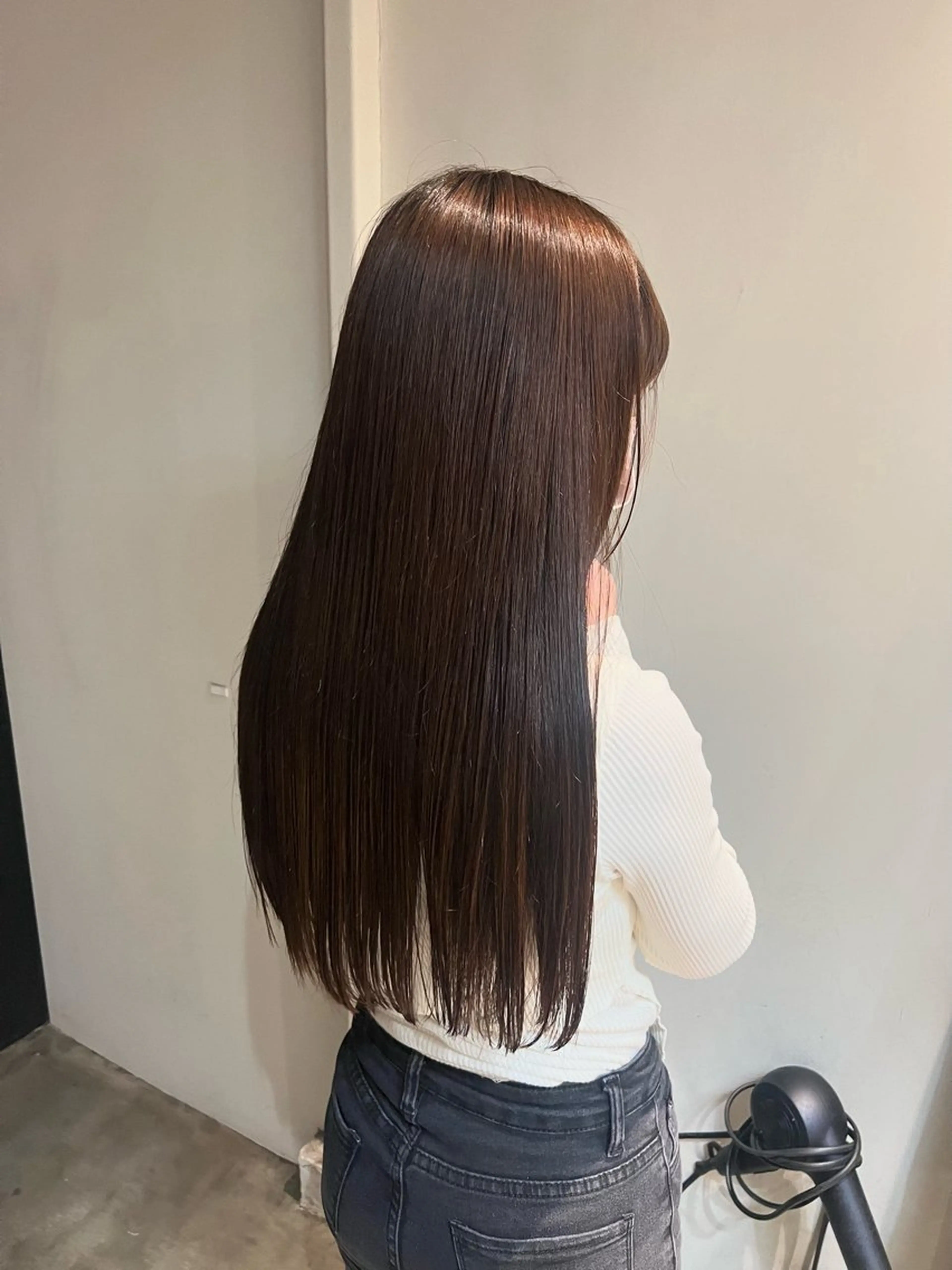 ロング 縮毛矯正 the hinc所属・Ayano/大阪 /オリーブカラーのヘアスタイル