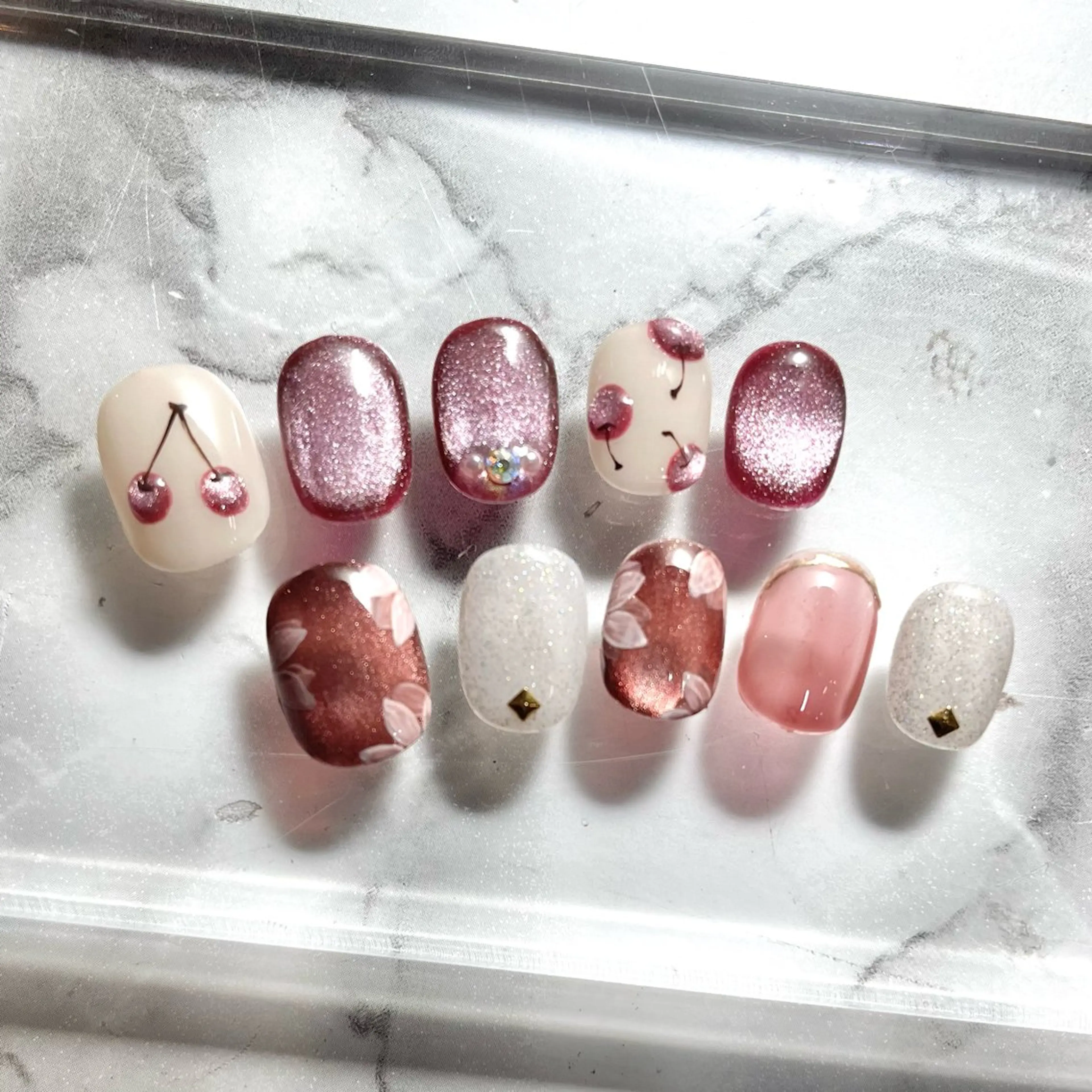 ネイル マグネットネイル ピンク 春ネイル Second   MW所属・似合わせカラー💜 Kawatsureのネイルデザイン