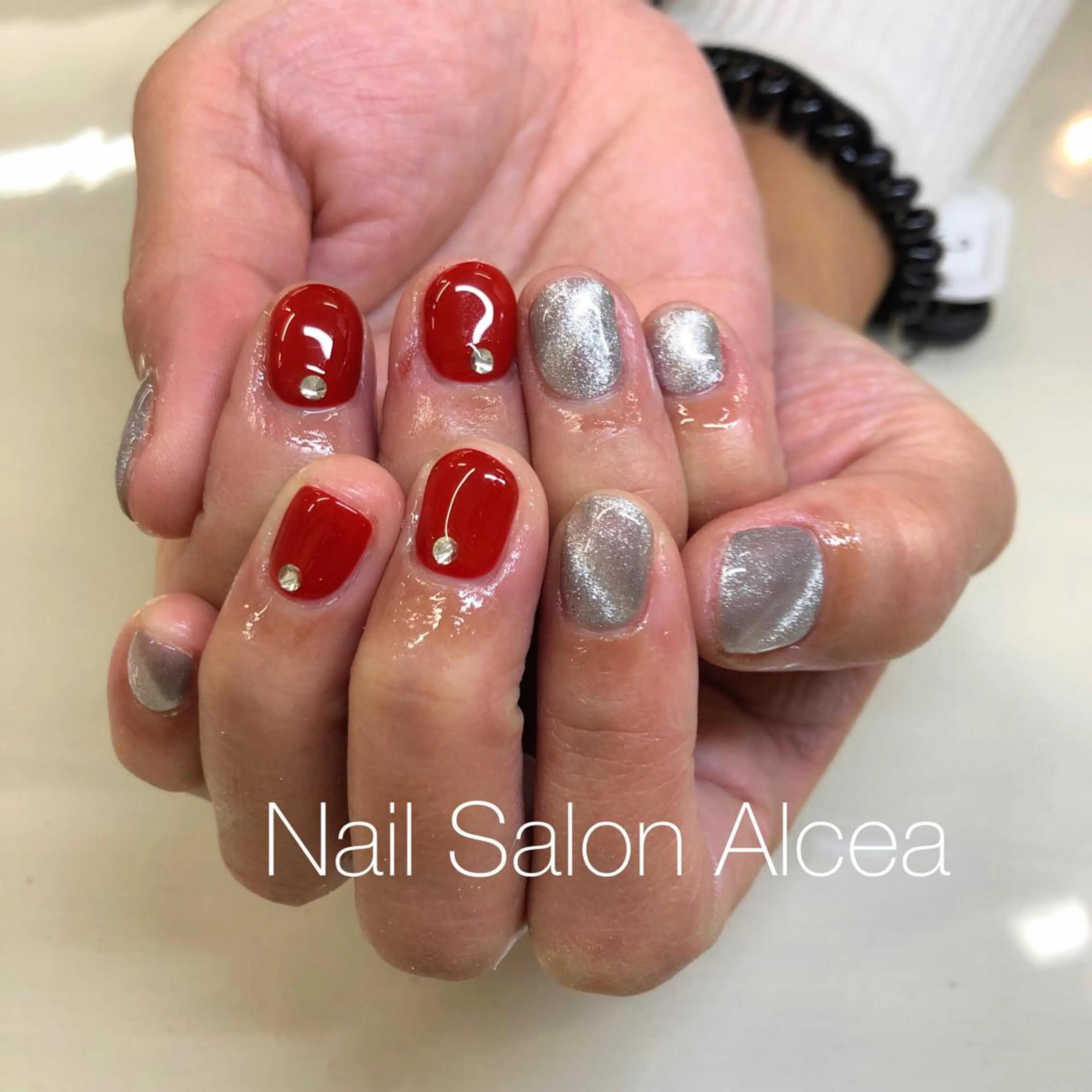 ネイル ラメ(グリッター) シルバー CHILO 木村のネイルデザイン