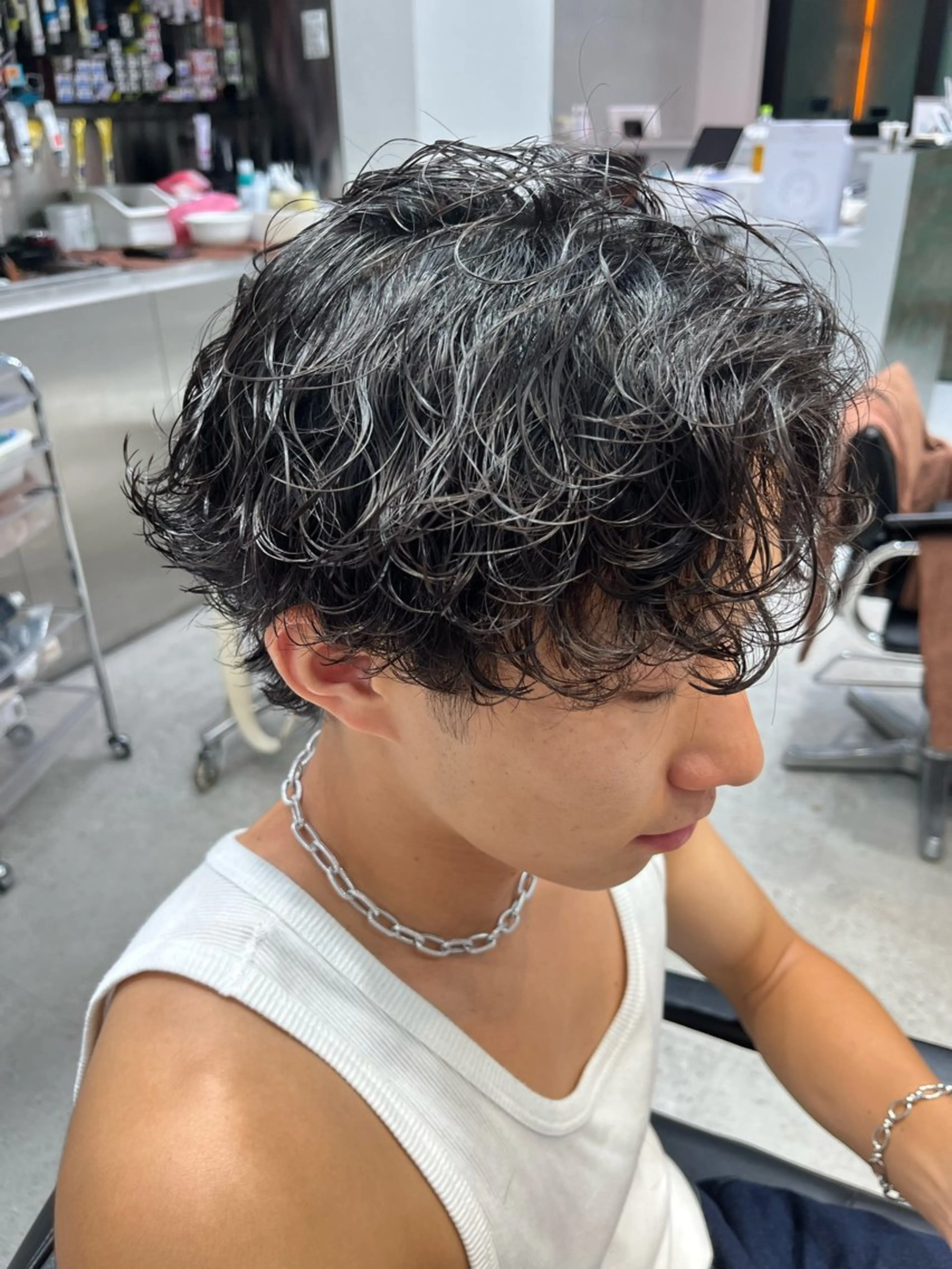 ショート パーマ メンズ 波巻きパーマ カット パーマ メンズスタイル特化 /fifthりっくんのヘアスタイル