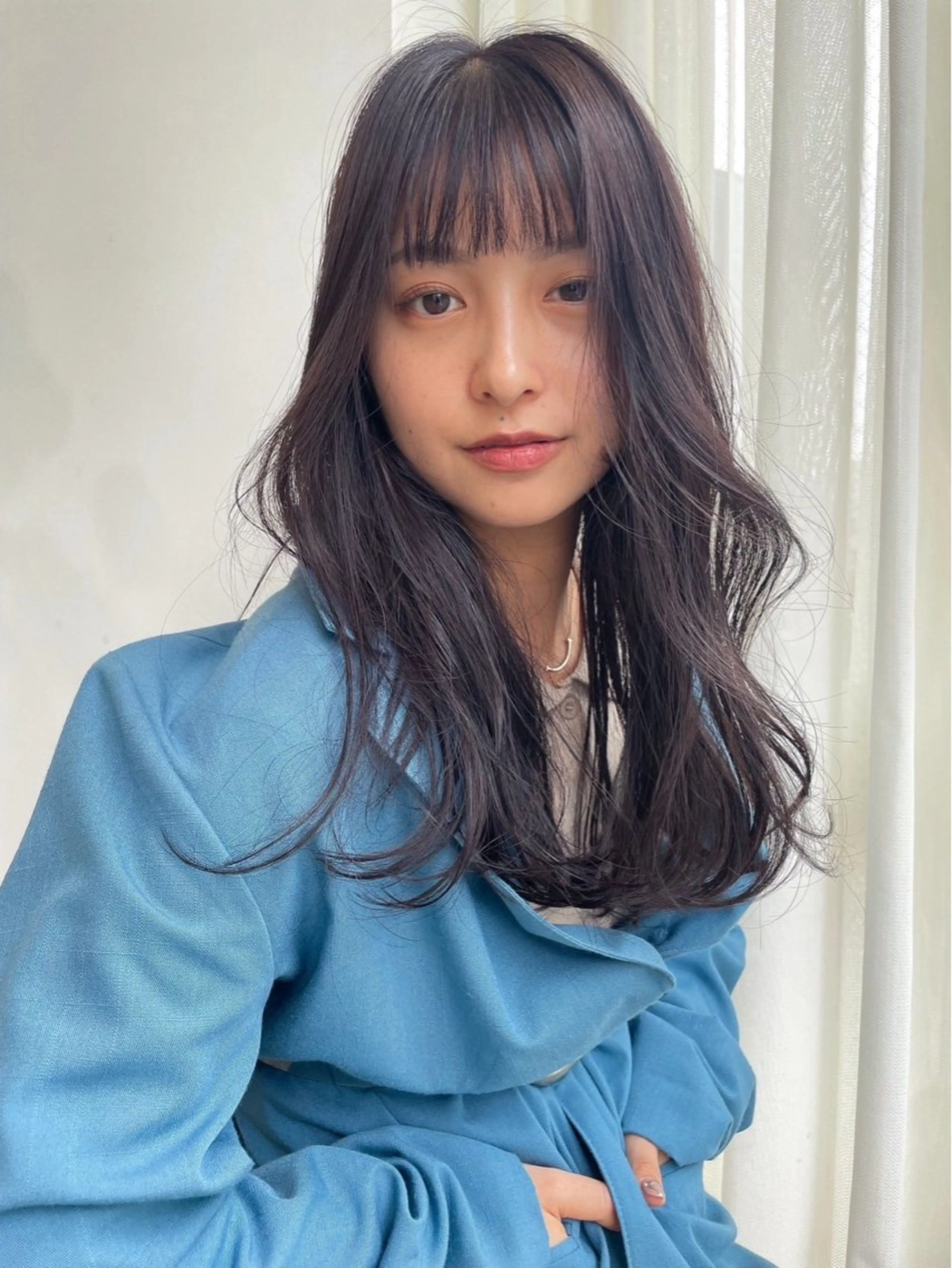 ロング ミストバング レイヤーカット ness ネスのヘアスタイル