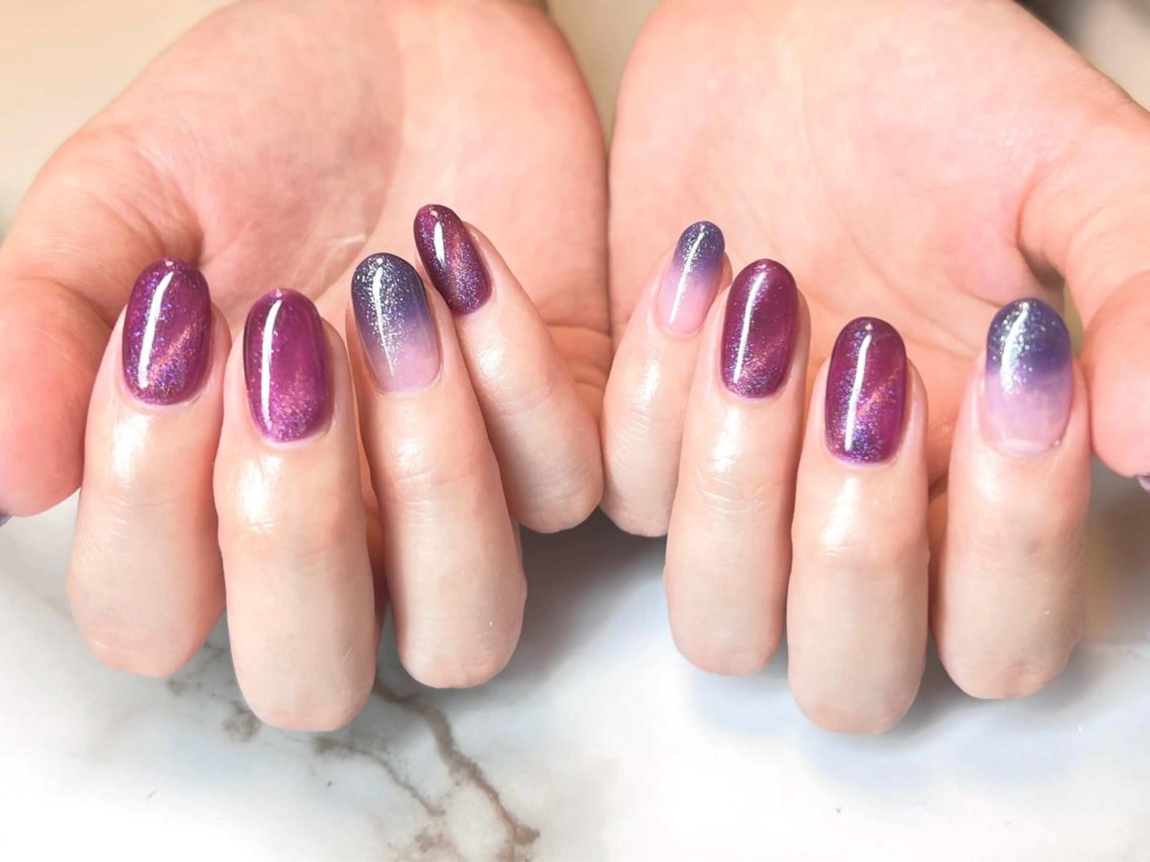 ミディアム ネイル マグネットネイル ネイリスト シンのネイルデザイン