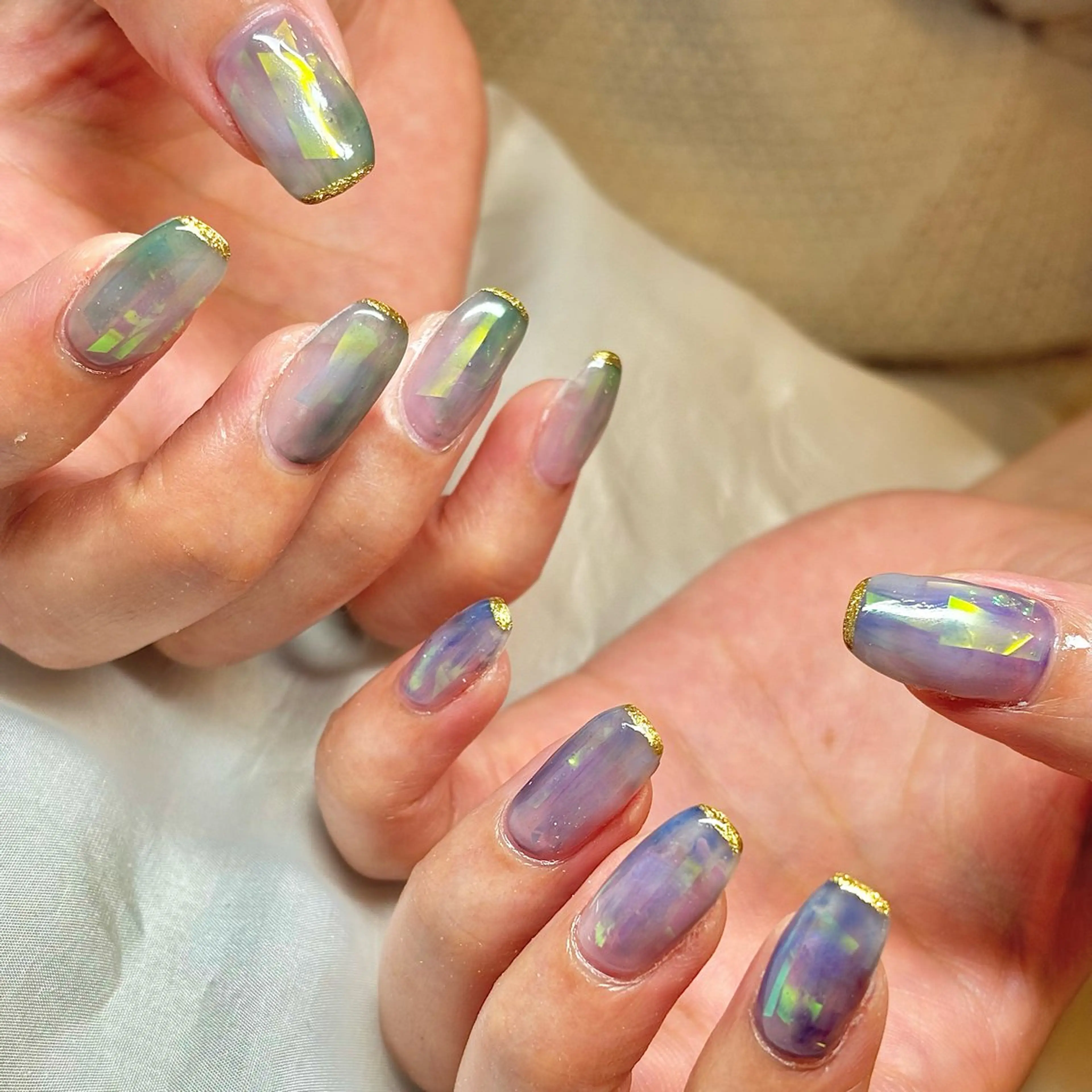 メンズ ネイル ブルー グリーン nail&eye Aoのマツエク・マツパデザイン