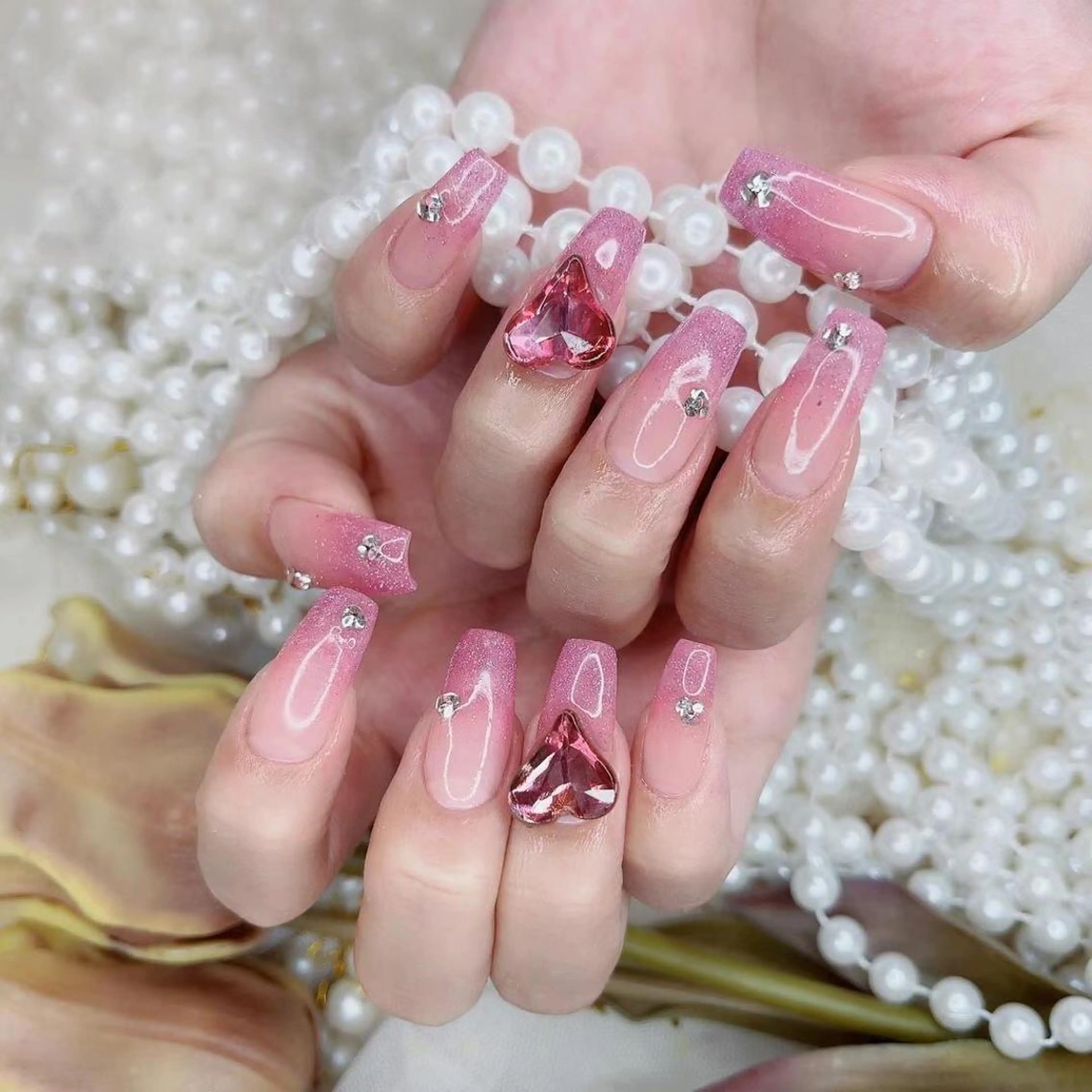 ネイル ハート ピンク My nail所属・babarla Nailのネイルデザイン
