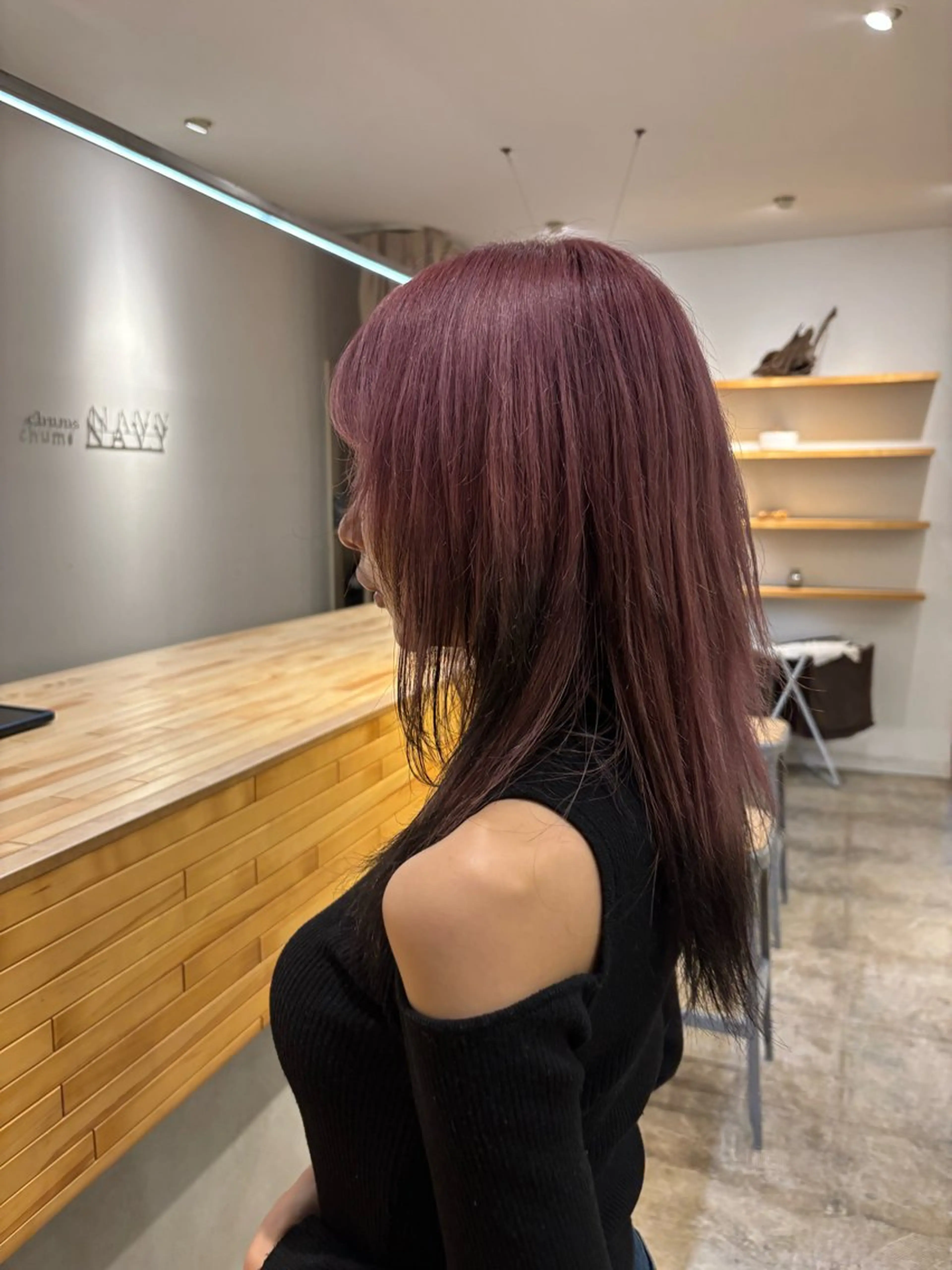 ミディアム カラー デザインカラー ヘアカラー NAVY/ Miharuのヘアスタイル