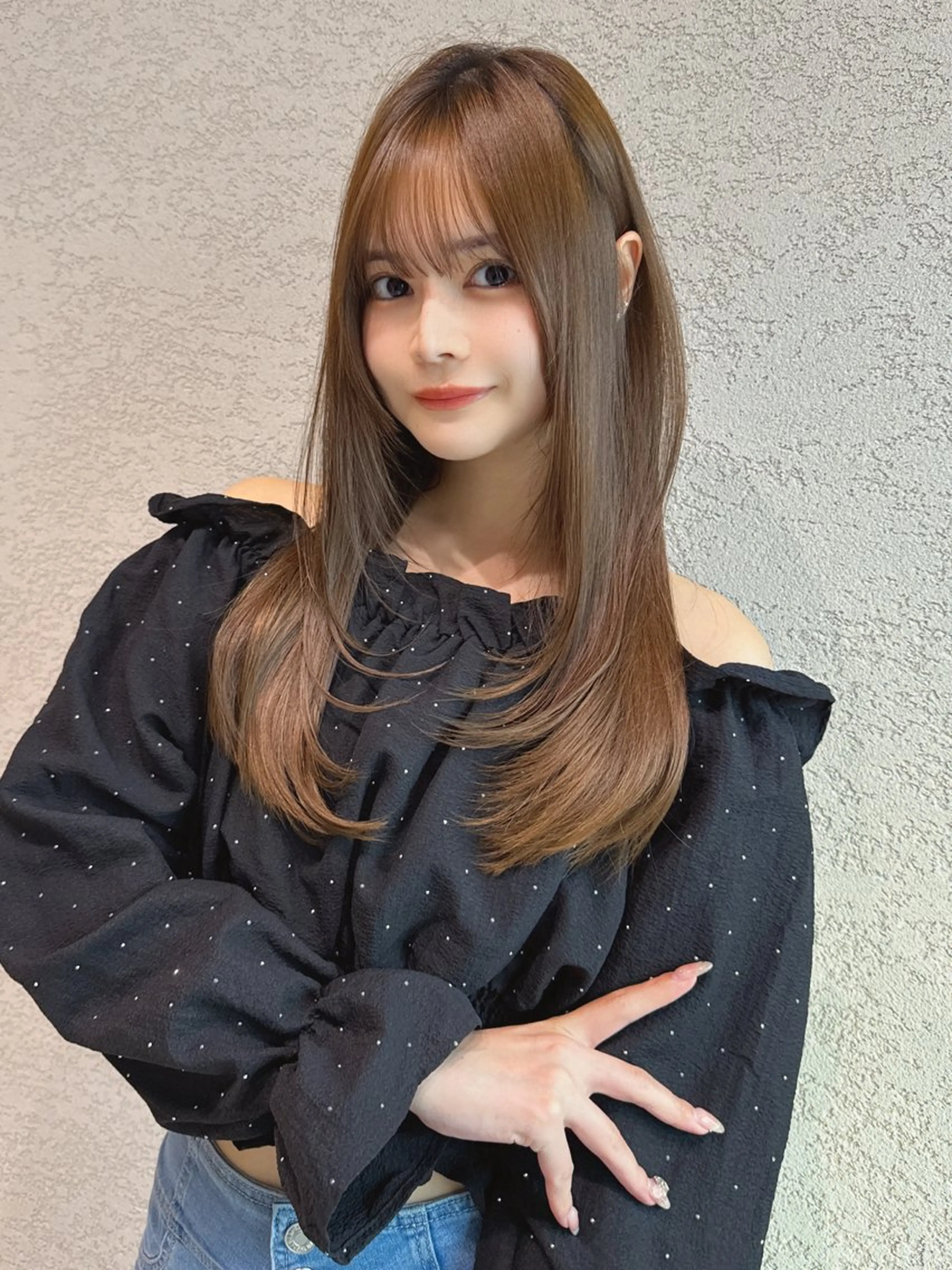 ロング カラー カット 縮毛矯正 トリートメント レイヤーカット/ 顔周り 五島巨幹のヘアスタイル