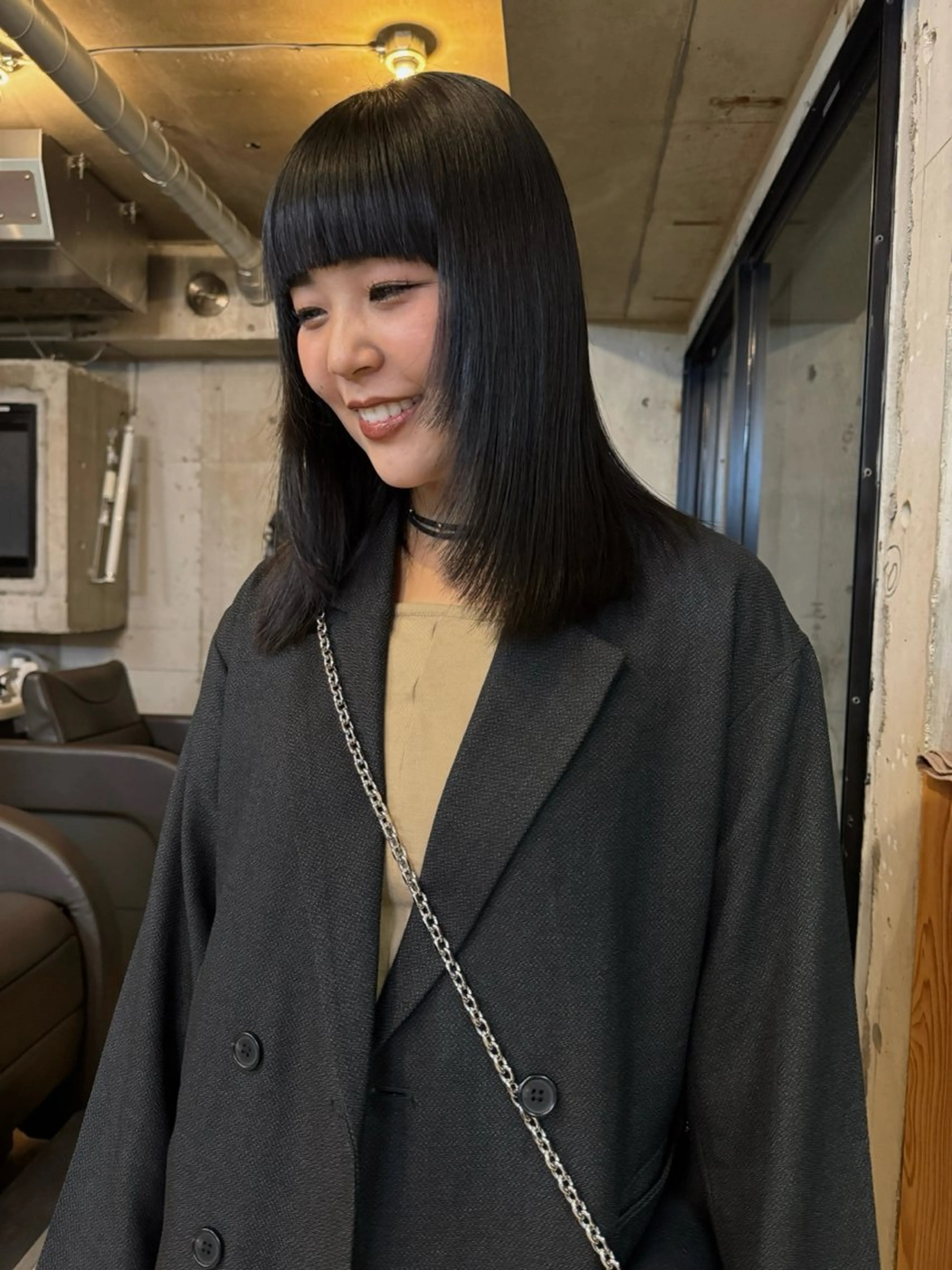 セミロング 酸性ストレート 縮毛矯正 🍈yurina 福岡/パーマ🍈のヘアスタイル