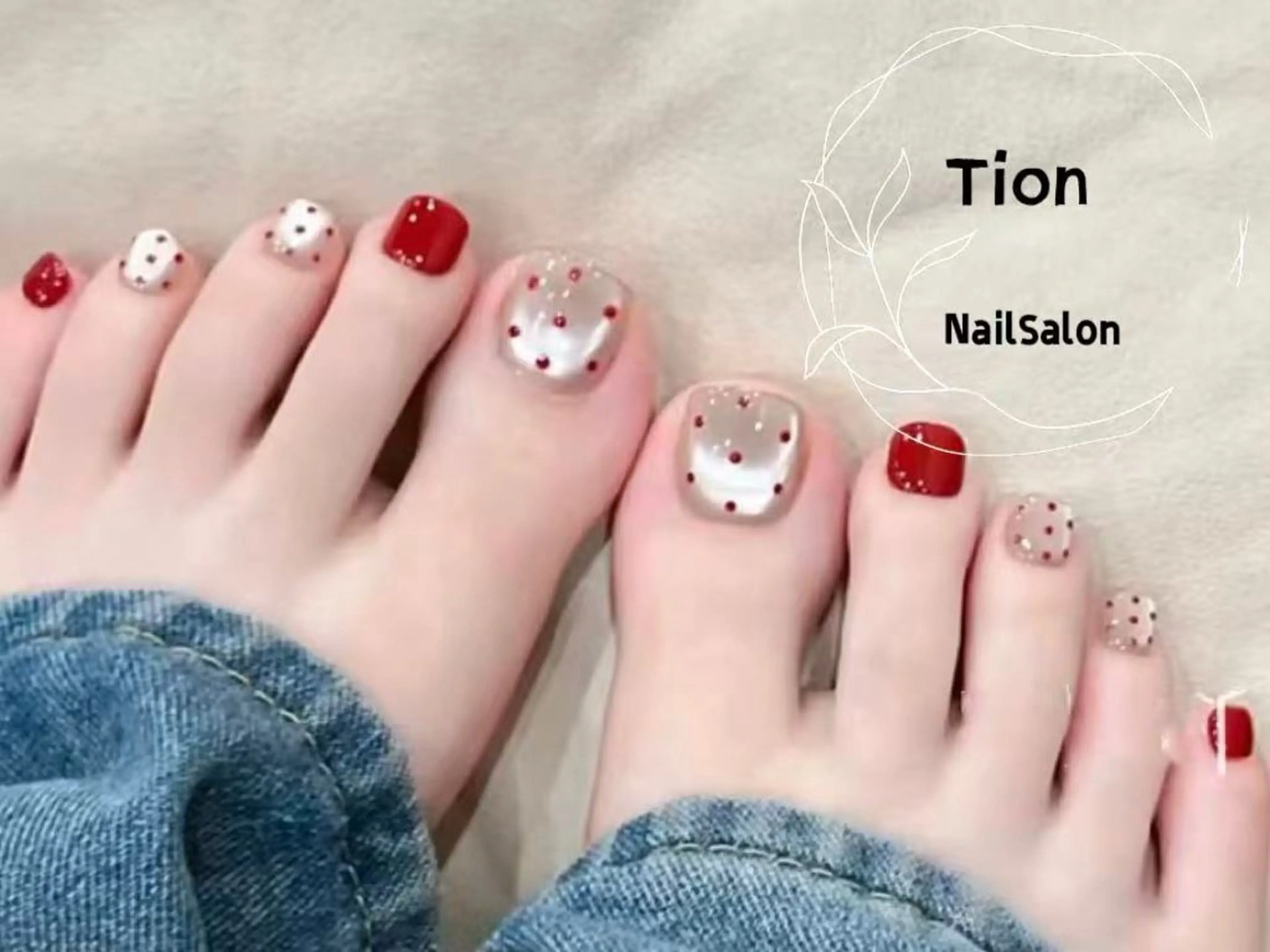 ネイル チークネイル 長さ出し フットネイル フレンチネイル ジェルネイル Nailsalon Tion武蔵小杉店のネイルデザイン