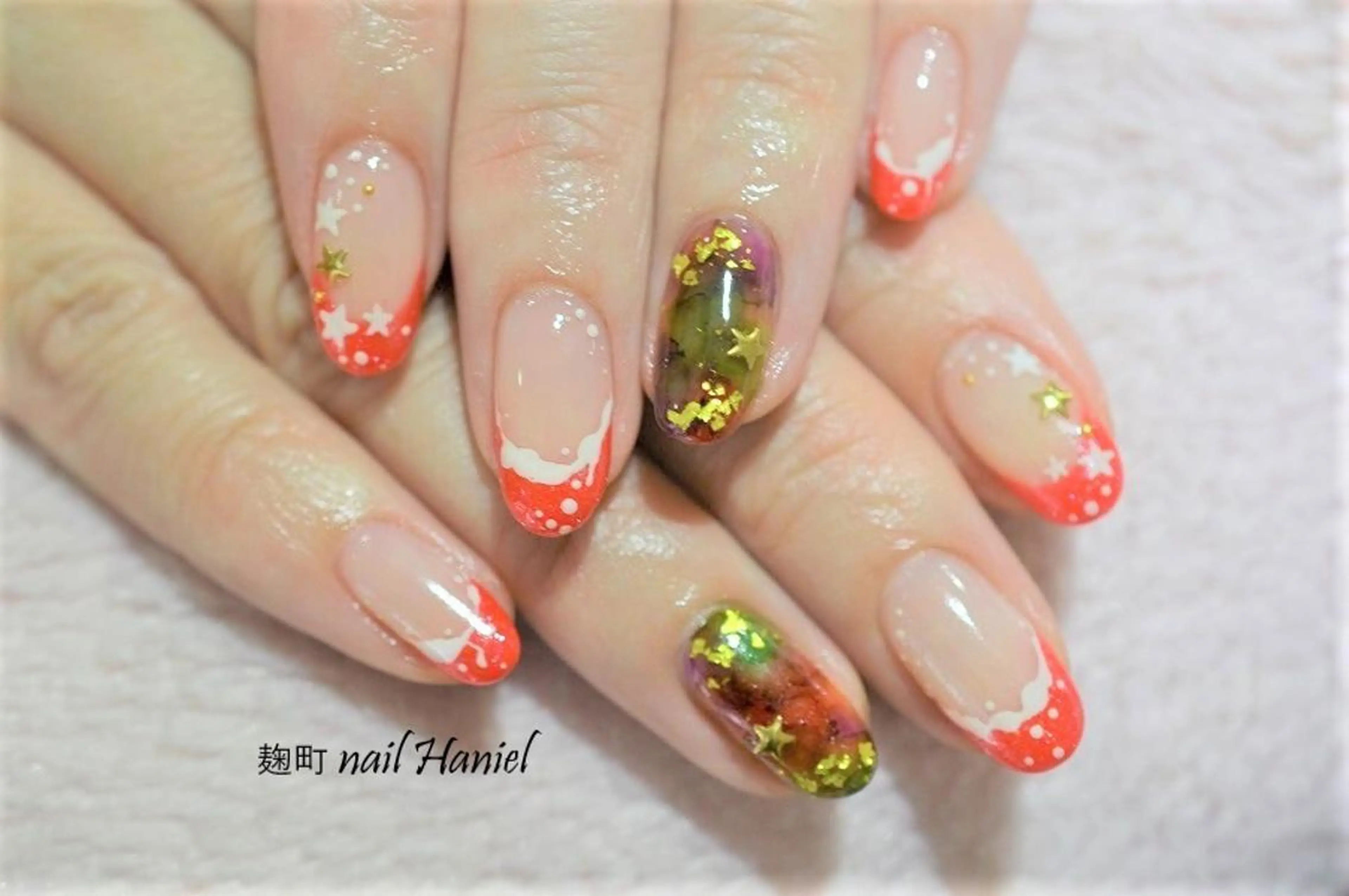 ネイル アートネイル ジェルネイル パラジェル 冬ネイル クリスマス nail Haniel所属・半蔵門サロンハニエル 魅神 ちよのネイルデザイン