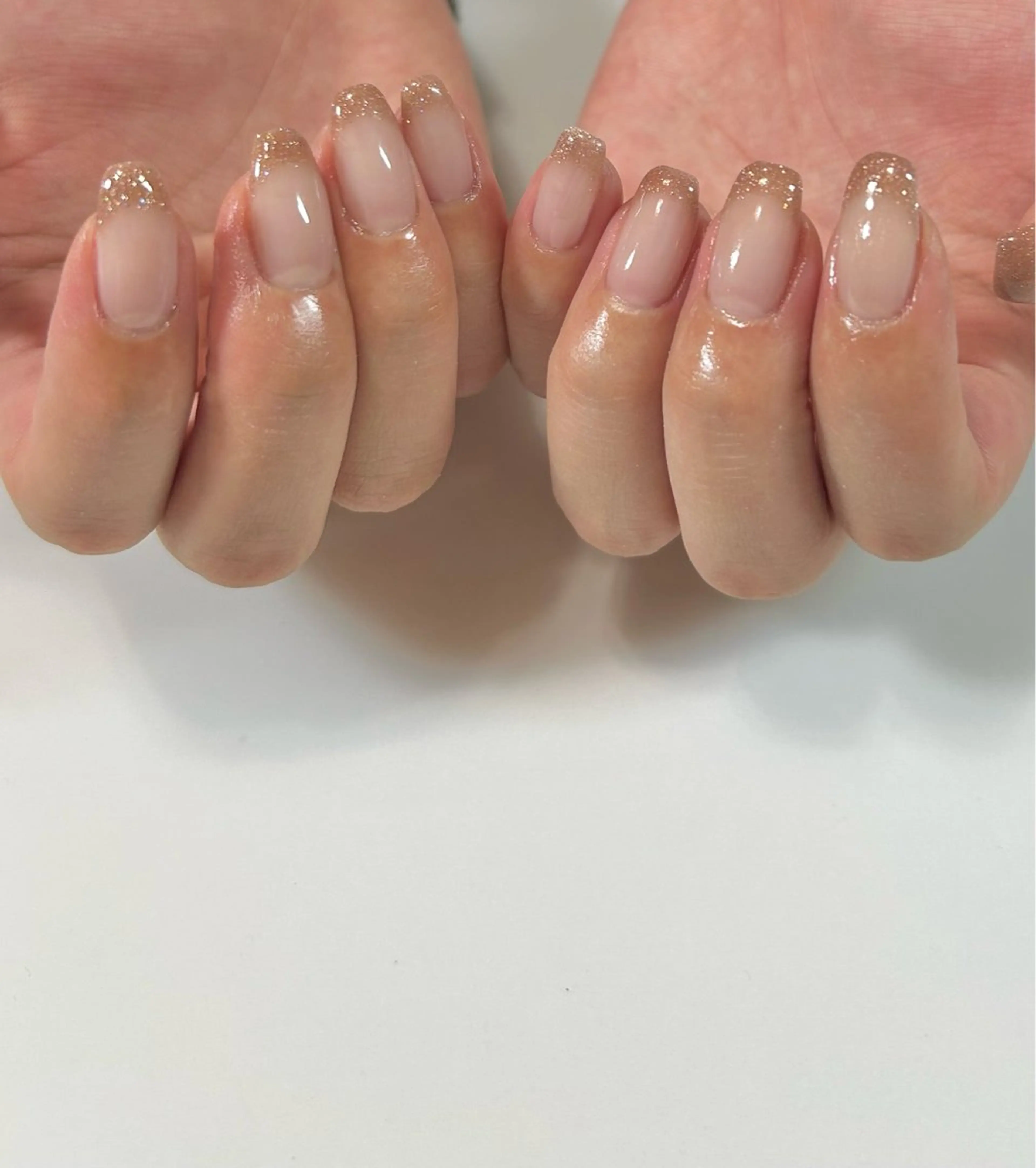ネイル フレンチネイル ラメ(グリッター) ハンドネイル nail salon mynteのネイルデザイン