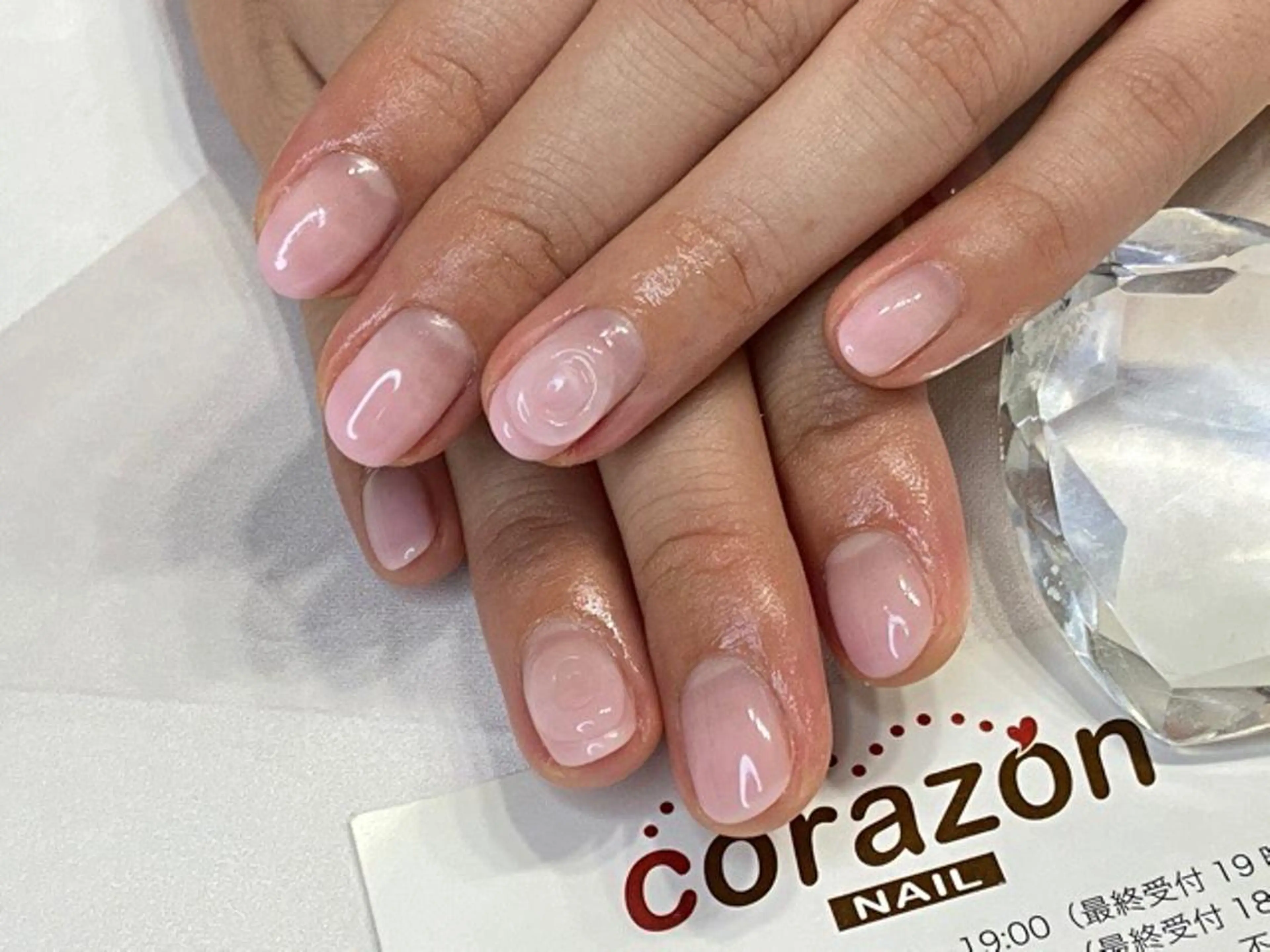 ネイル アートネイル クリアネイル グラデーション ピンク シンプルネイル corazon所属・ネイリスト aicoのネイルデザイン