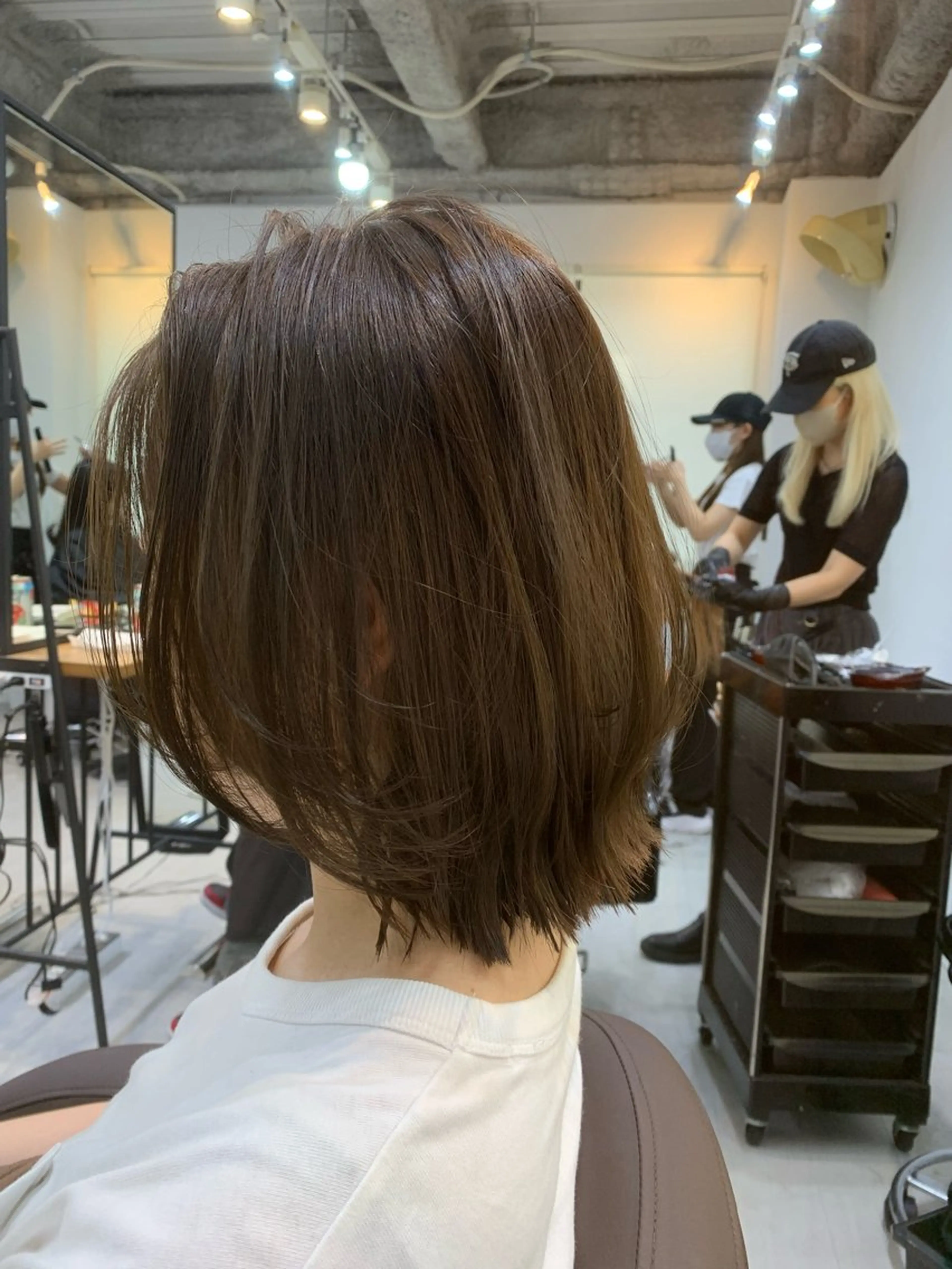 ミディアム カラー カット ヘアカラー トリートメント 前田 健太のヘアスタイル