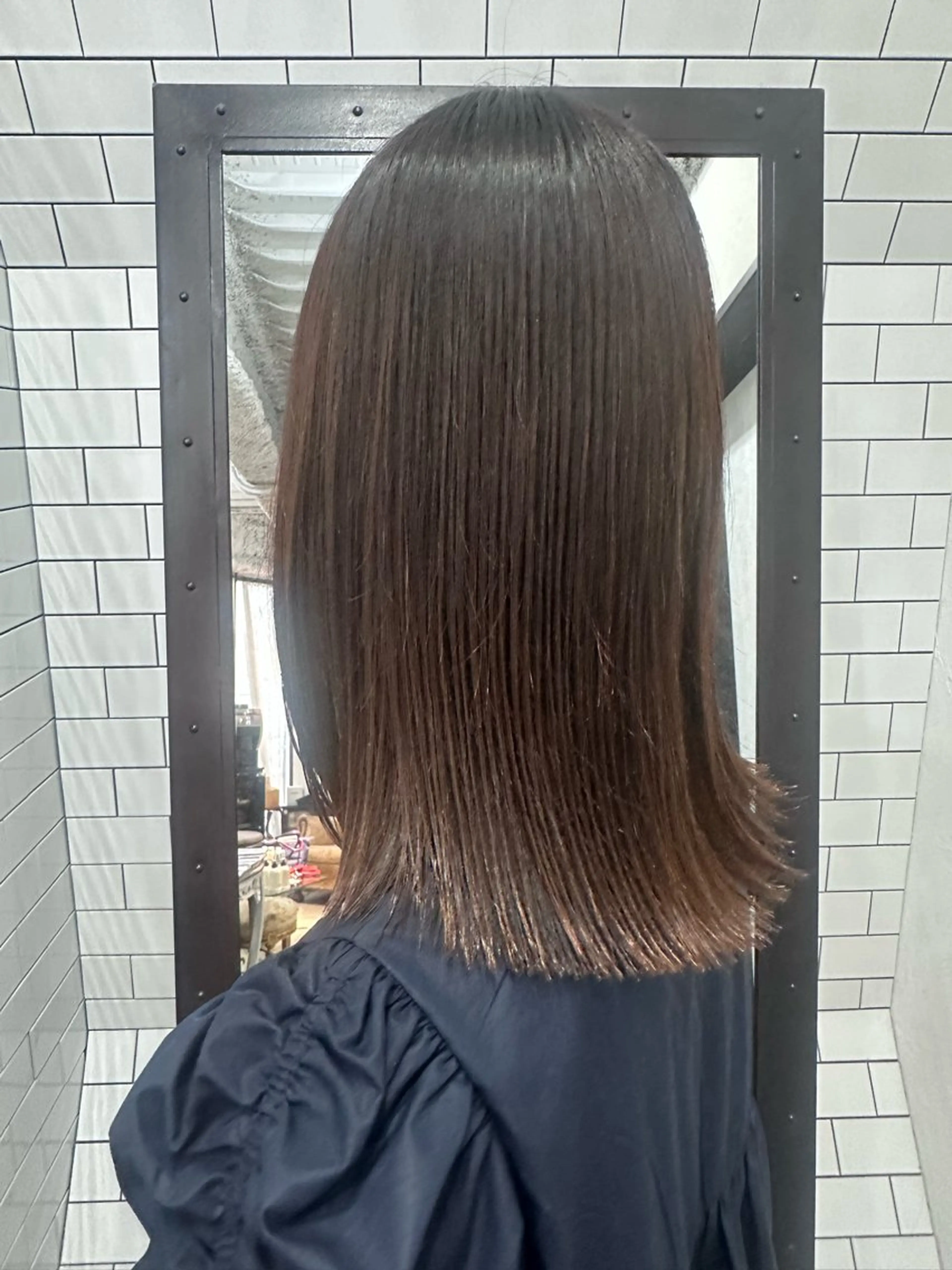 ミディアム カット 縮毛矯正 トリートメント 妙見 知洋のヘアスタイル