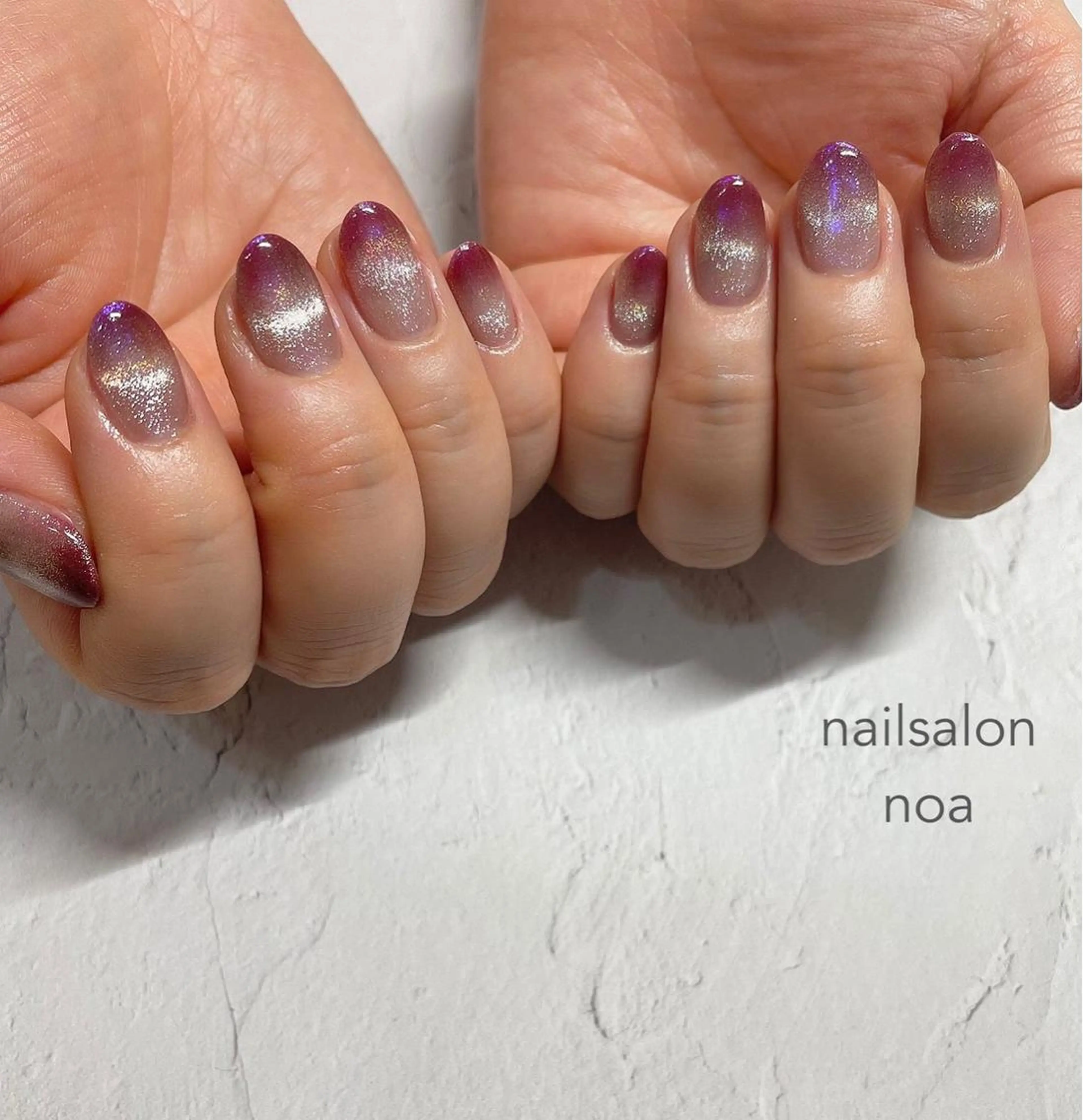 ネイル アートネイル オーロラネイル カジュアル ジェルネイル 氷ネイル・うるうるネイル nailsalon noa所属・nailist sakiのネイルデザイン