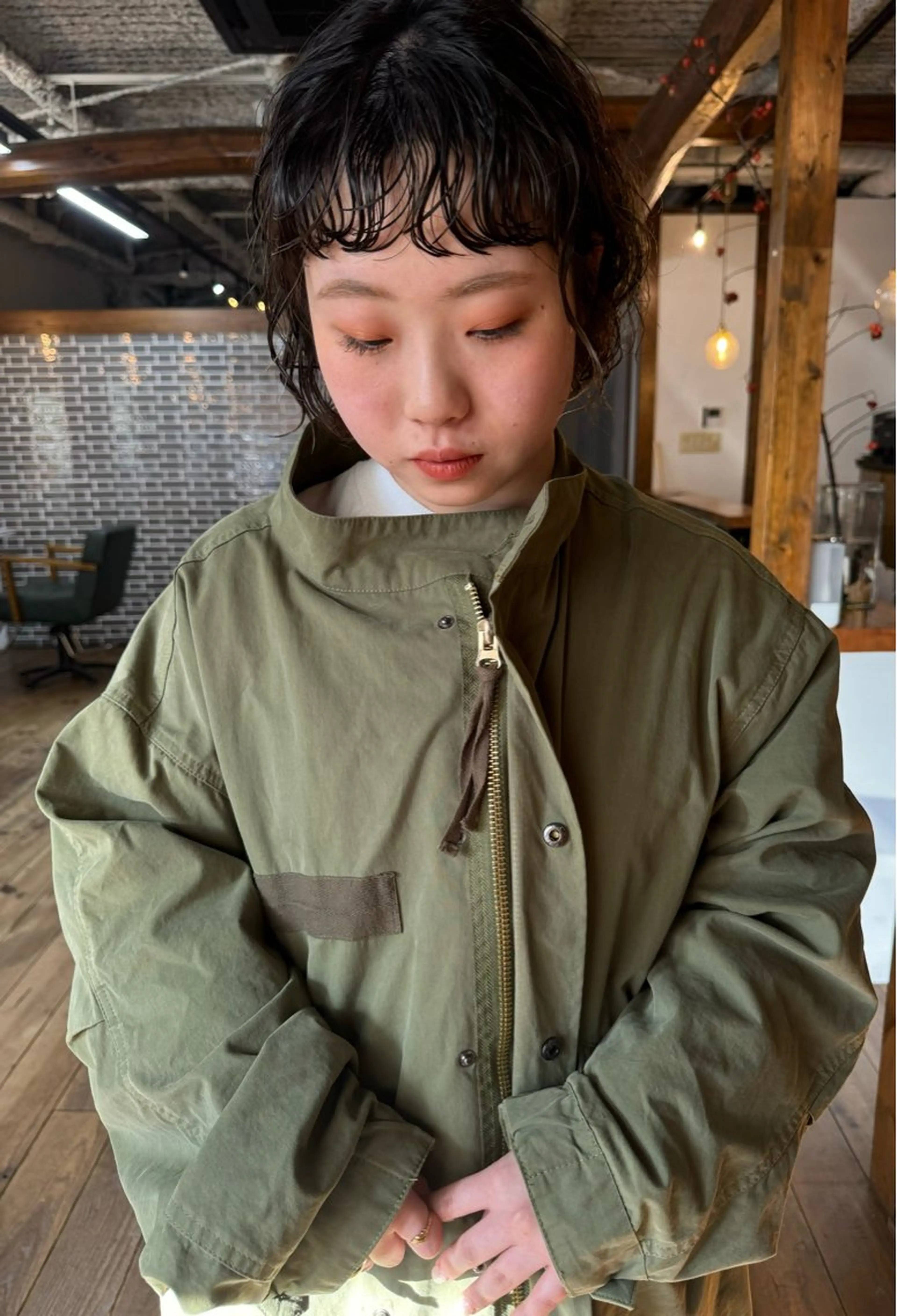 ショート オン眉 実力派スタイリストの 完全無料パーマのヘアスタイル