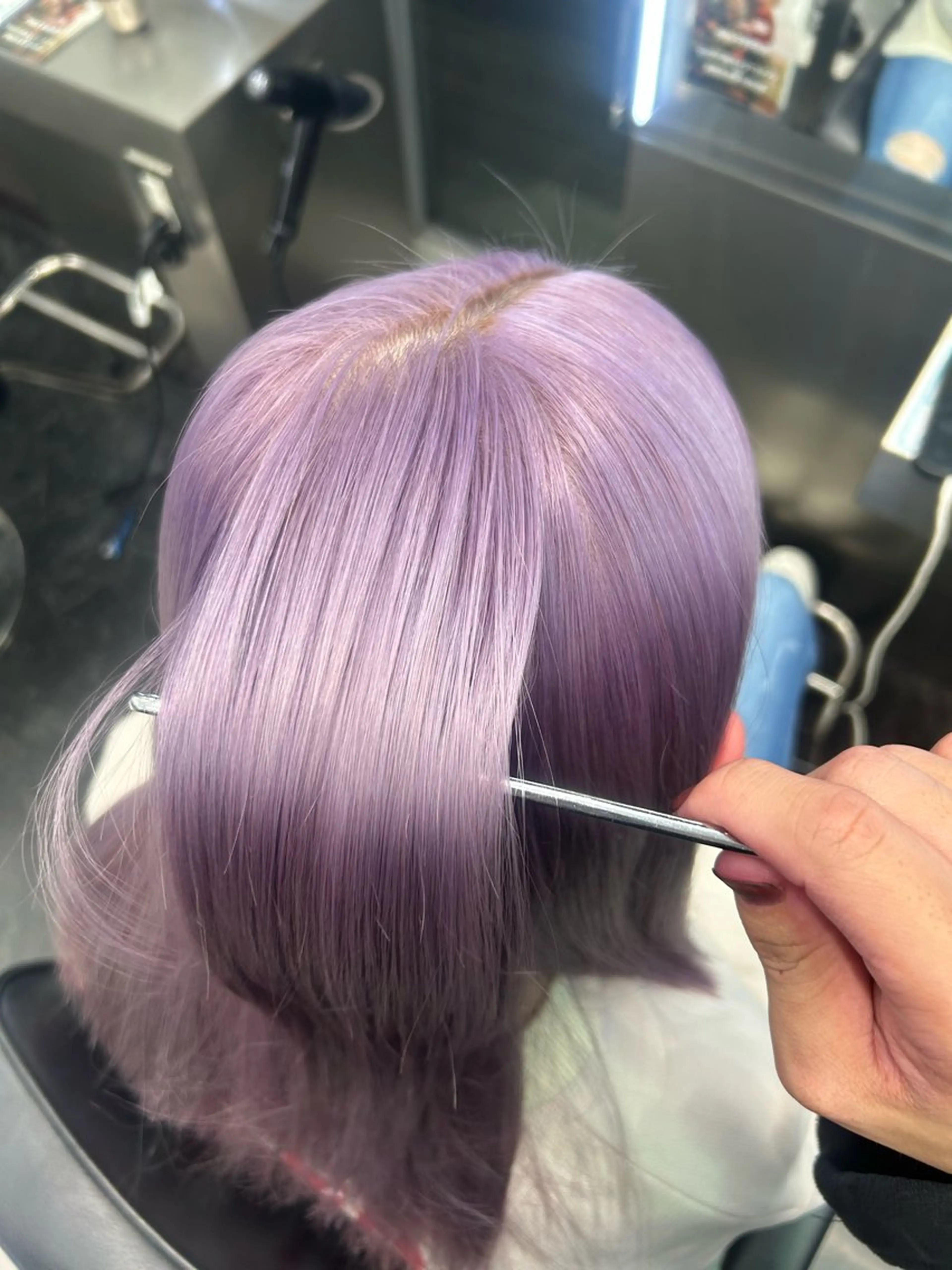 セミロング カラー ブリーチ ラベンダーカラー ピンクカラー 艶髪ハイトーン /RYUUKI/栄のヘアスタイル