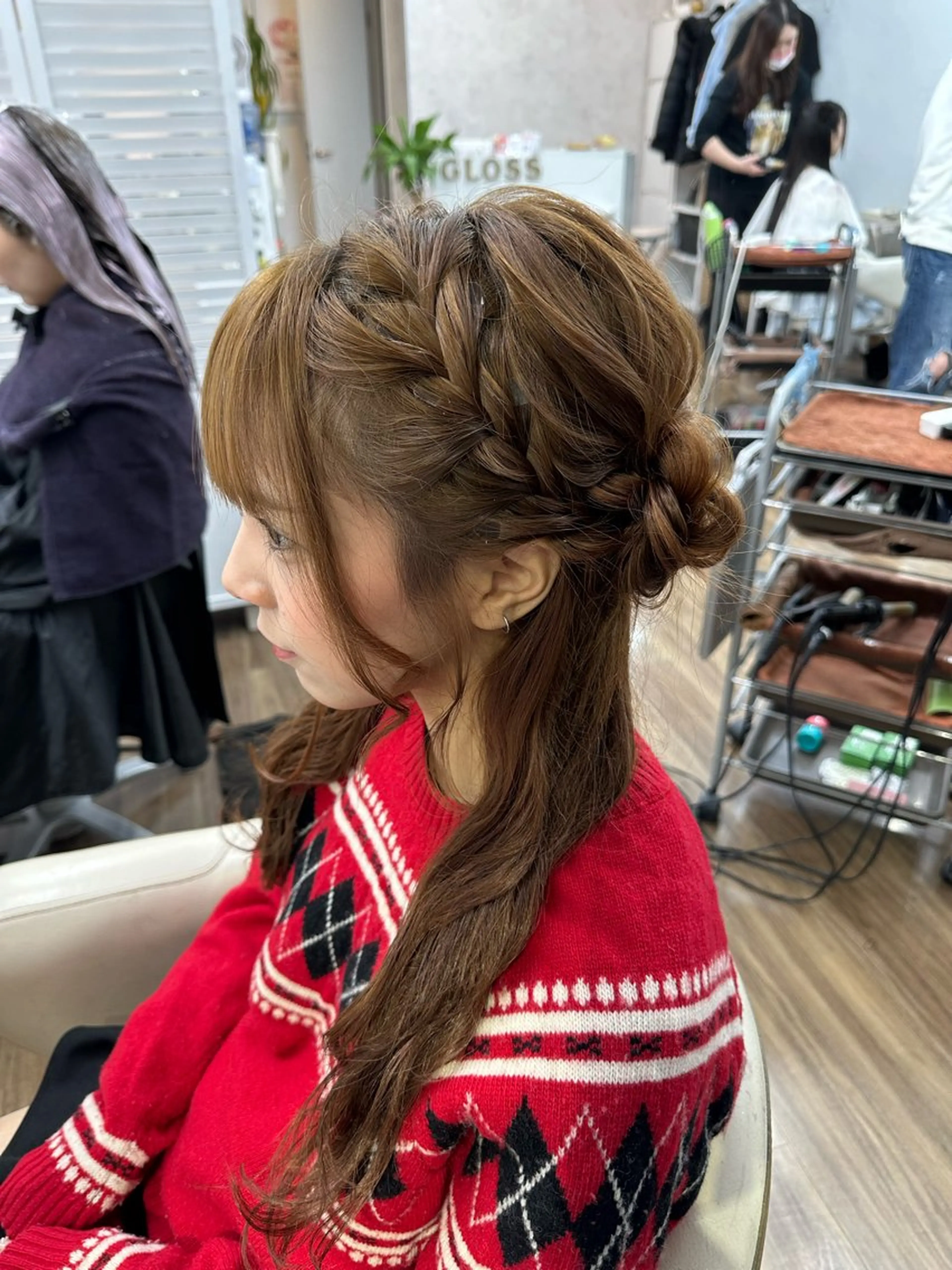 ロング ヘアアレンジ ヘアセット GLOSS 心斎橋 山上のヘアスタイル
