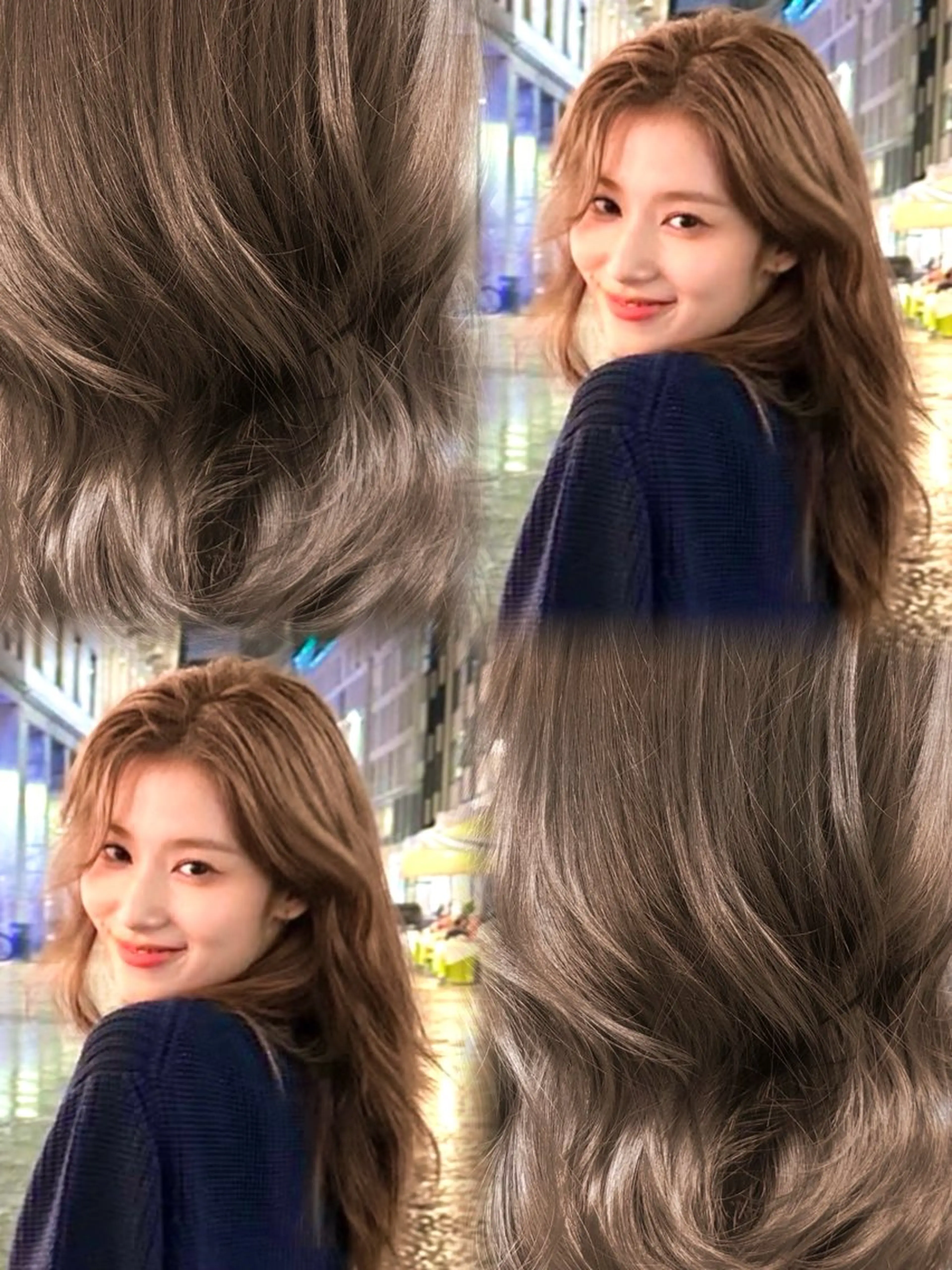 セミロング カラー カット ヘアカラー トリートメント 韓国レイヤー/透明感 カラー/髪質改善角所のヘアスタイル