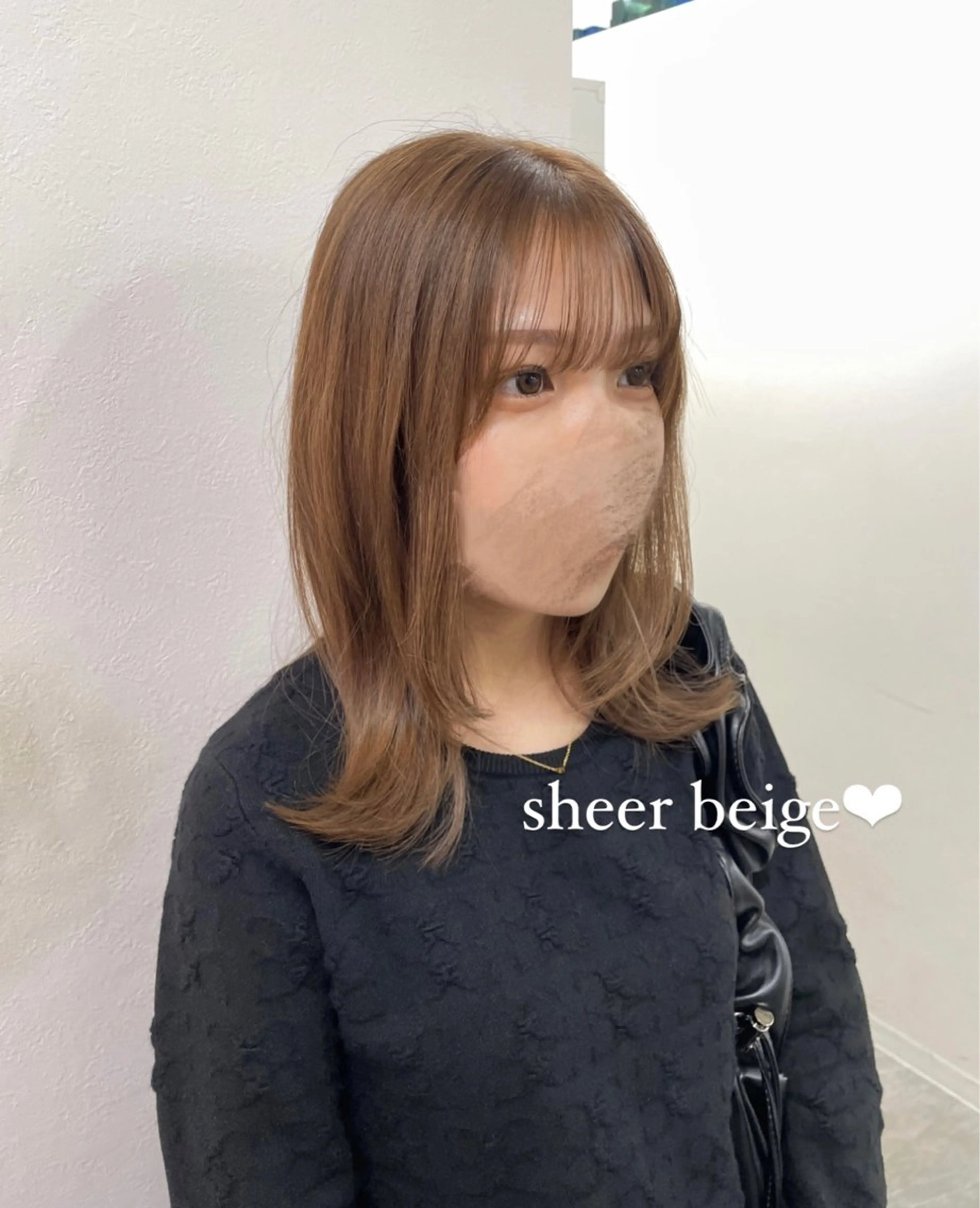 セミロング エクステ 顔周りカット レイヤーカット カット ヘアカラー トリートメント Hana ♡ marshu梅田のヘアスタイル
