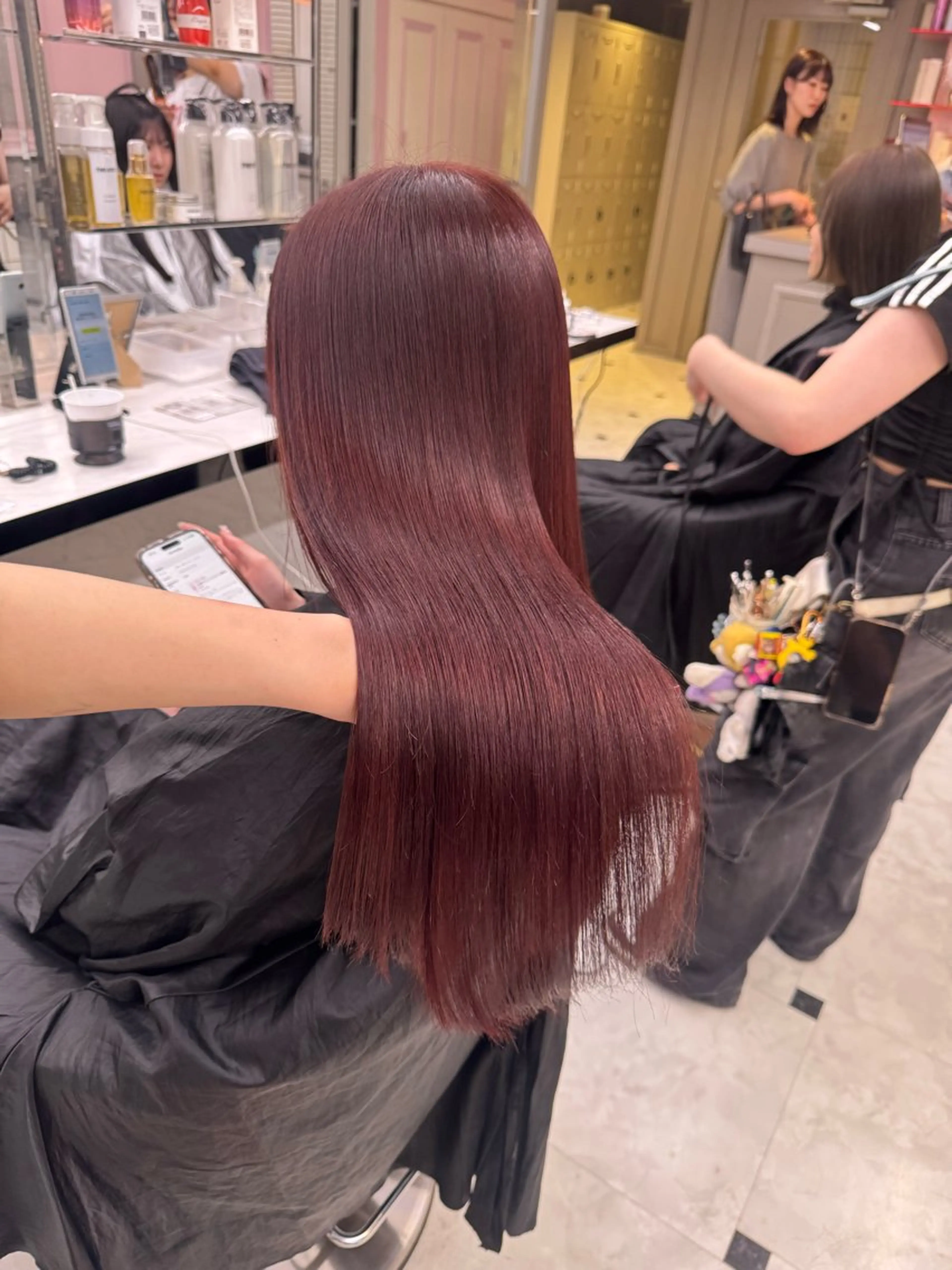 ロング ヘアカラー トリートメント ヘッドスパ ヘアセット 韓国ガーリー🤍暖 色カラー🤍misaのヘアスタイル