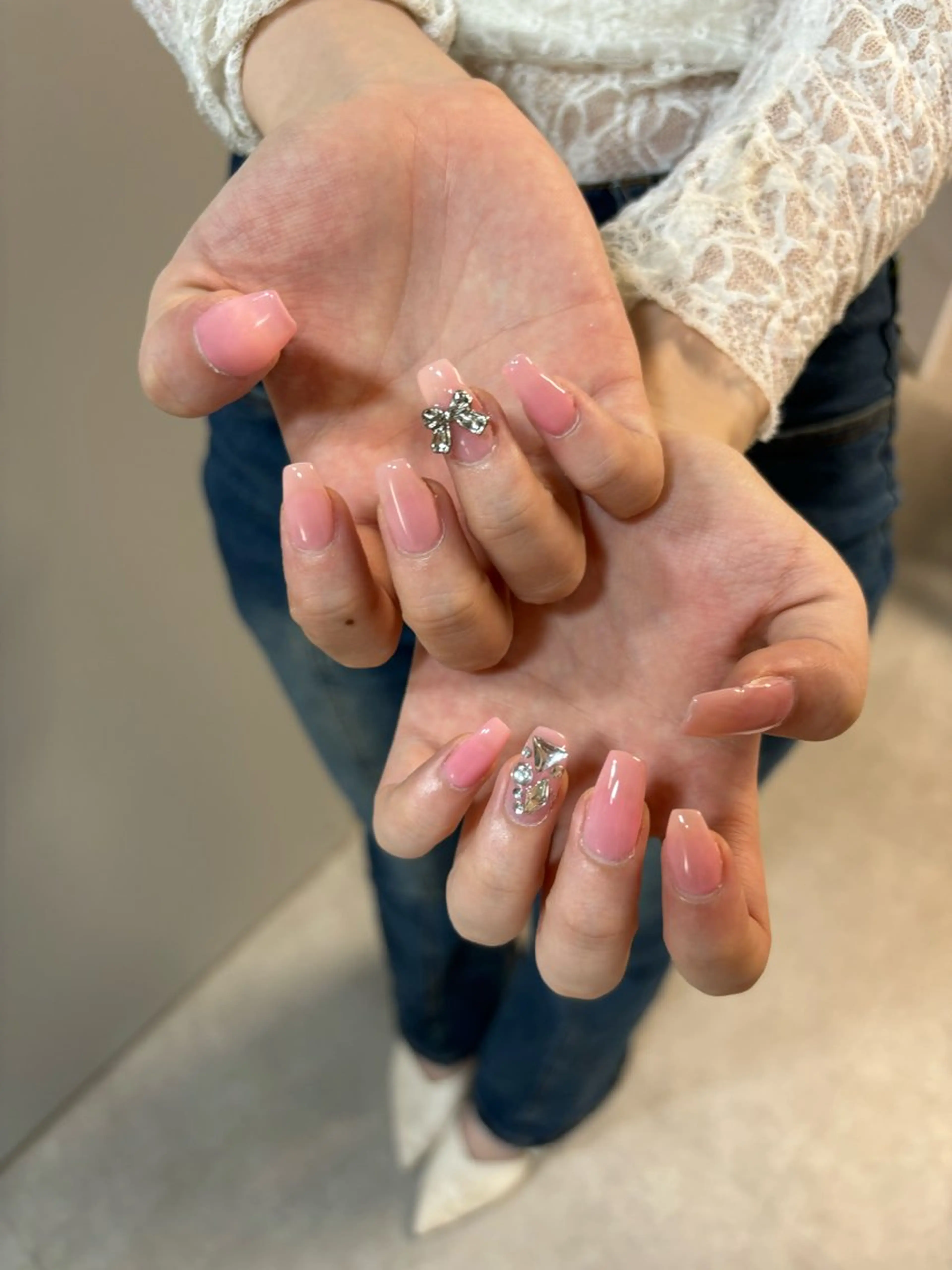 ネイル リボン ハンドネイル 🌷platinum doll🌷hinaのマツエク・マツパデザイン