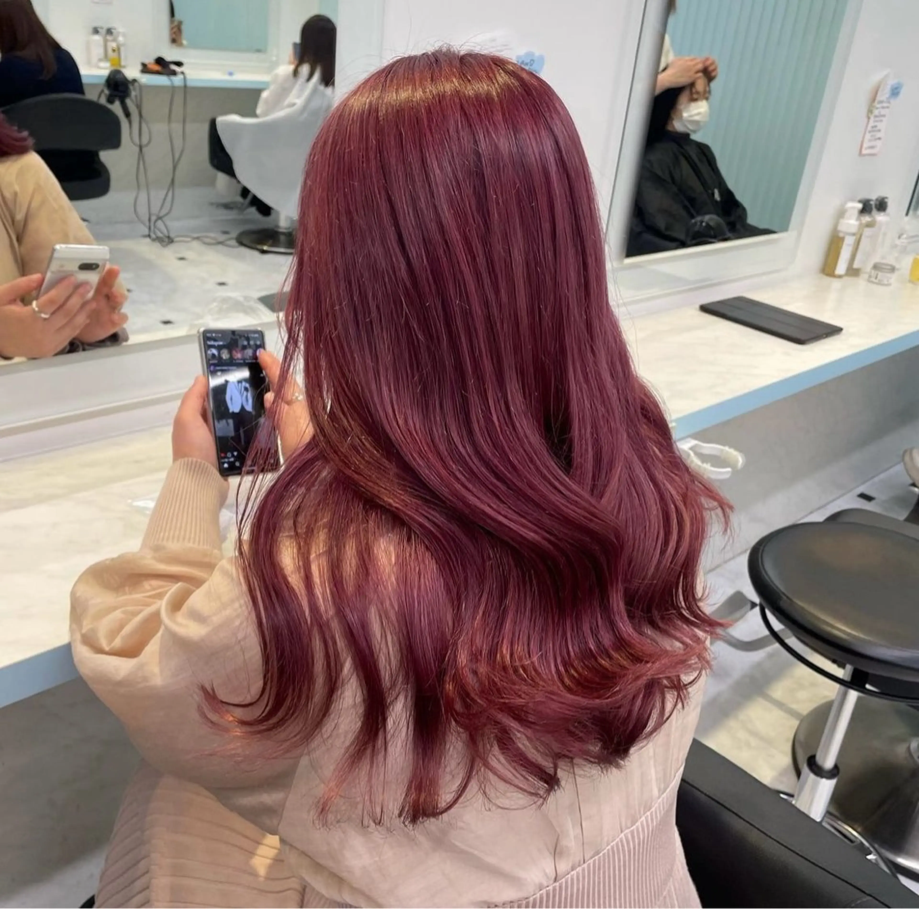 セミロング カラー ヘアカラー トリートメント 🎀愛されピンク ラベンダー💜ゆいのヘアスタイル