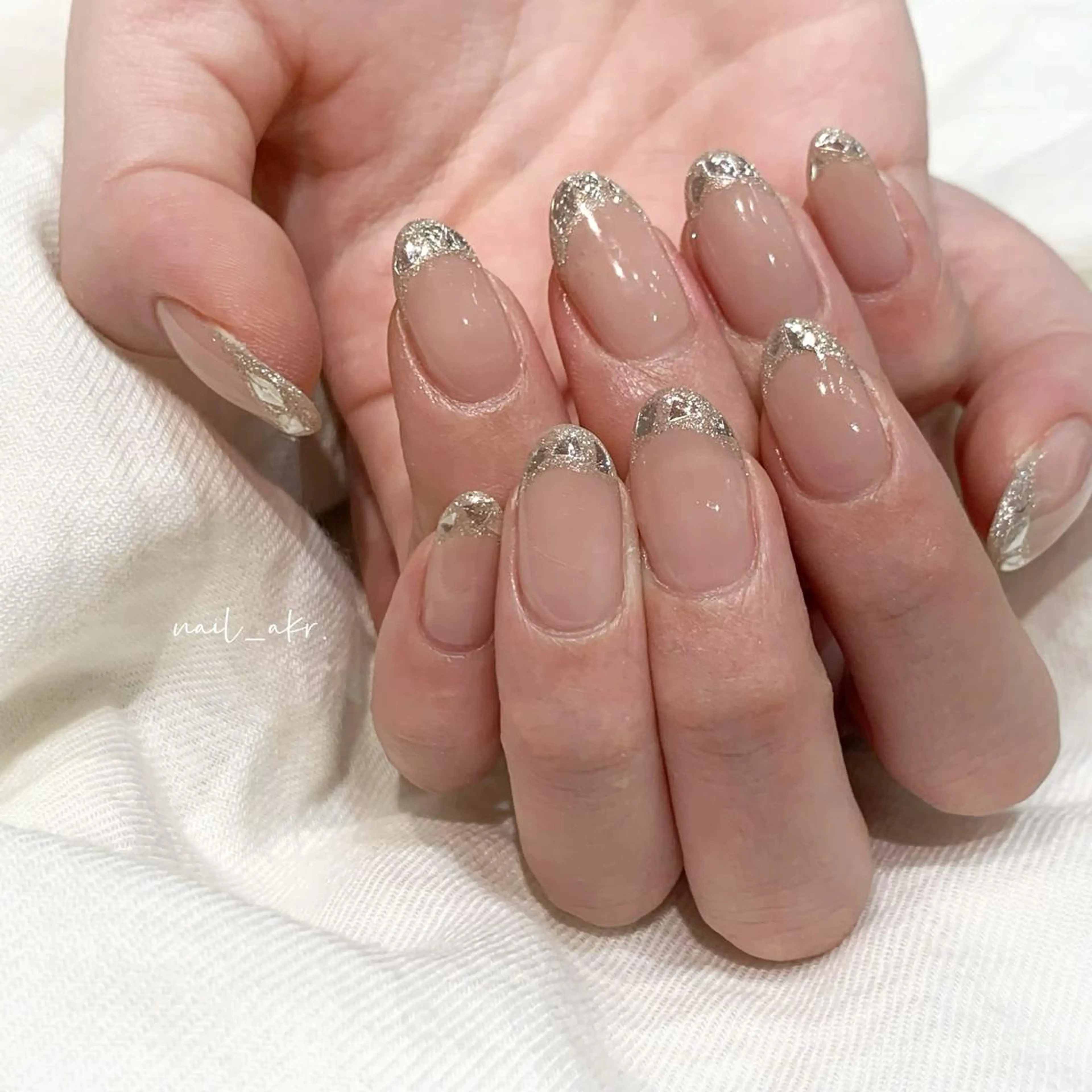 ネイル フレンチネイル ガラスフレンチ nailAVANCE akariのネイルデザイン