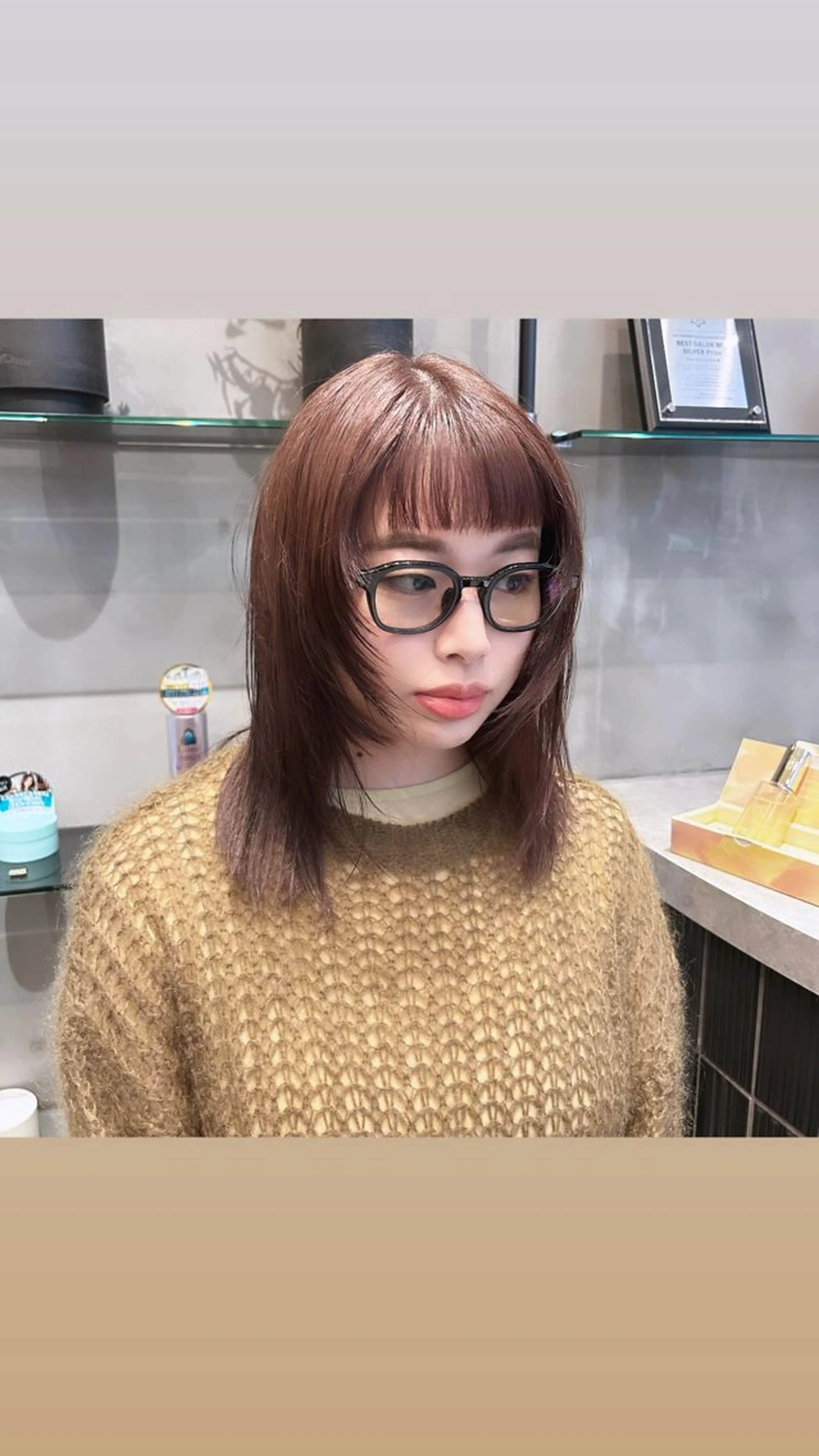 ミディアム カラー 田中 励也 縮毛矯正のヘアスタイル