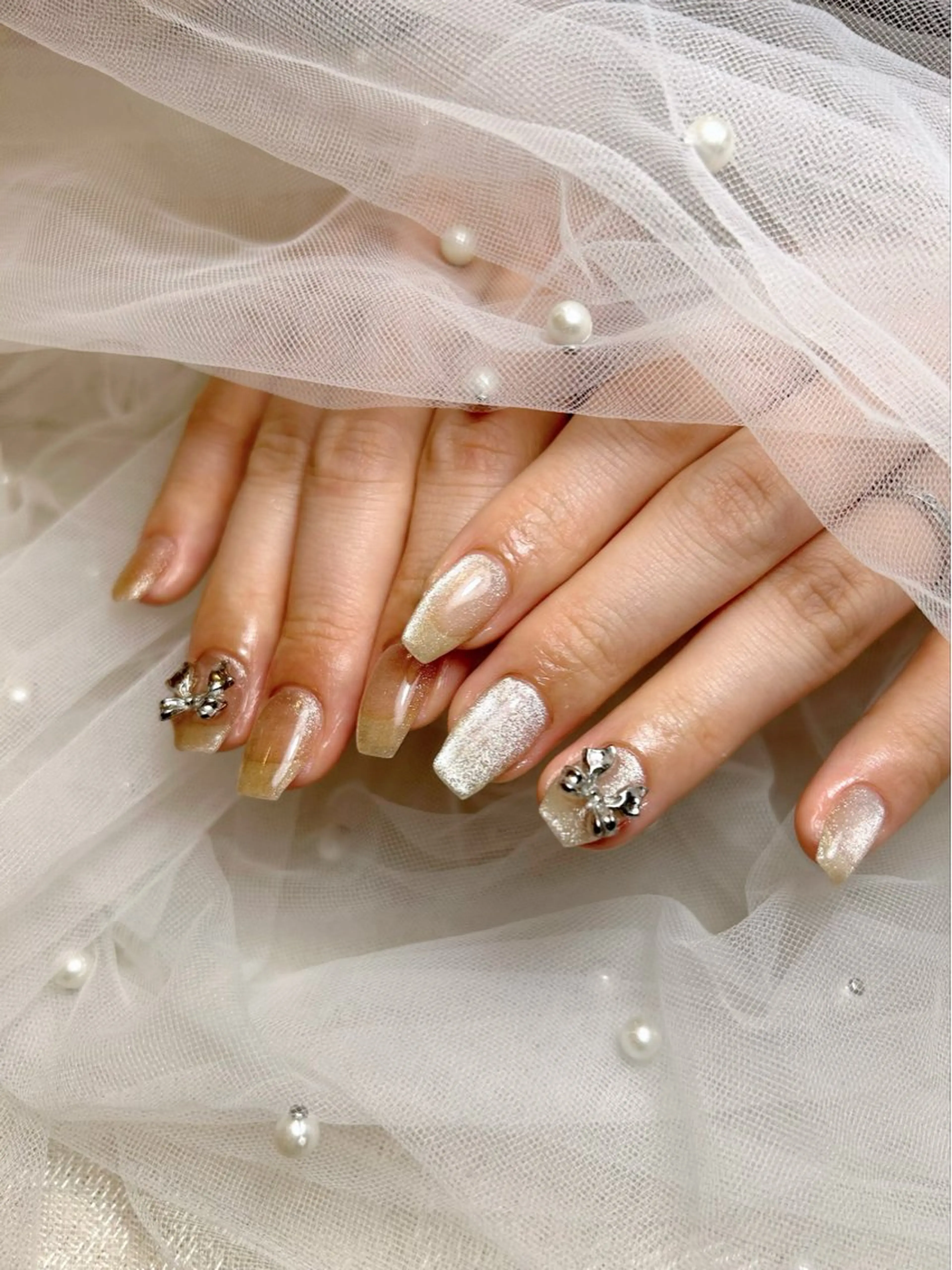 ネイル リボン ハンドネイル A.sister所属・nail salon 《A.sister》のネイルデザイン