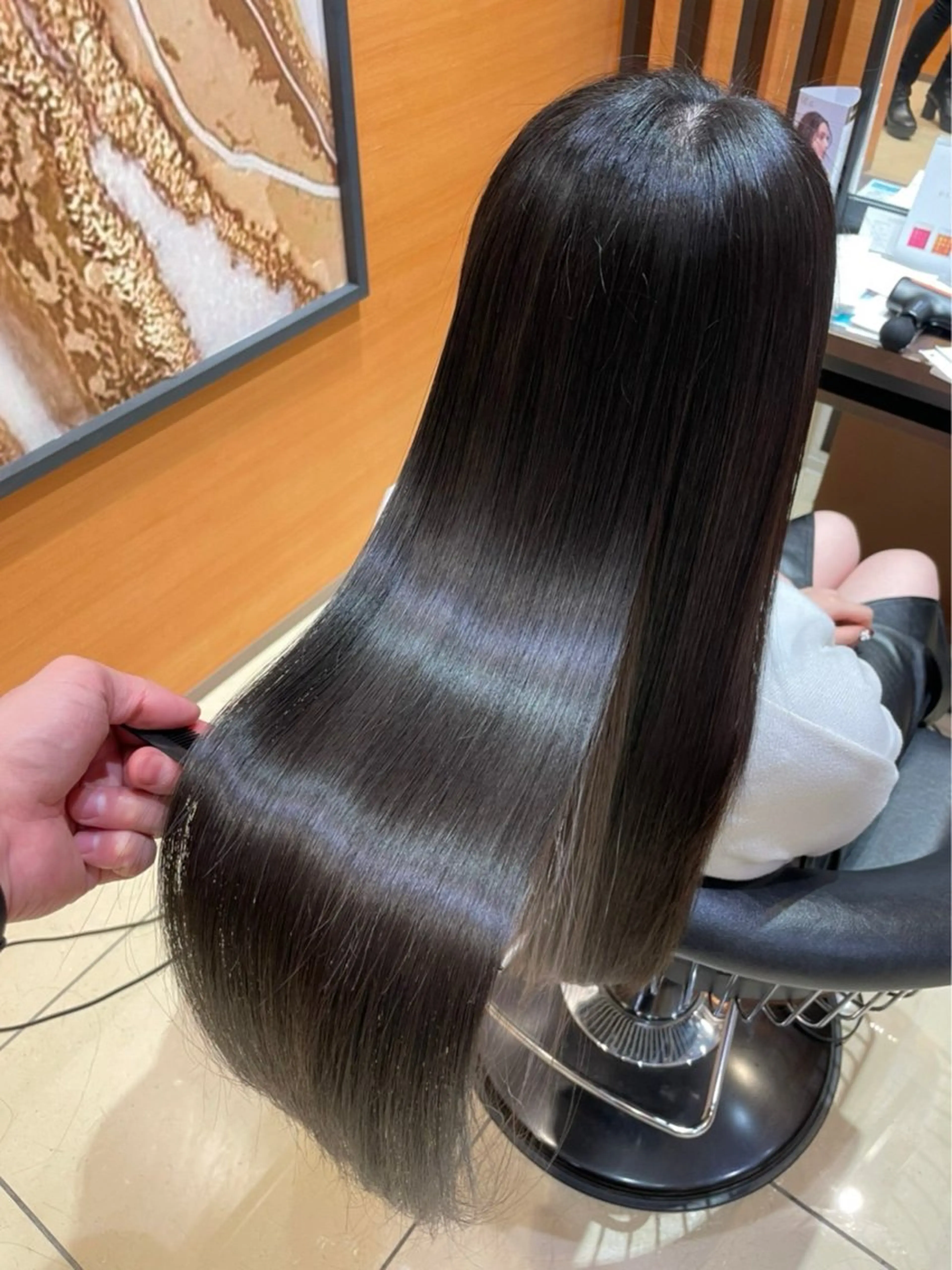 ロング カット 縮毛矯正 むっち〜 縮毛矯正／ケアカラーのヘアスタイル