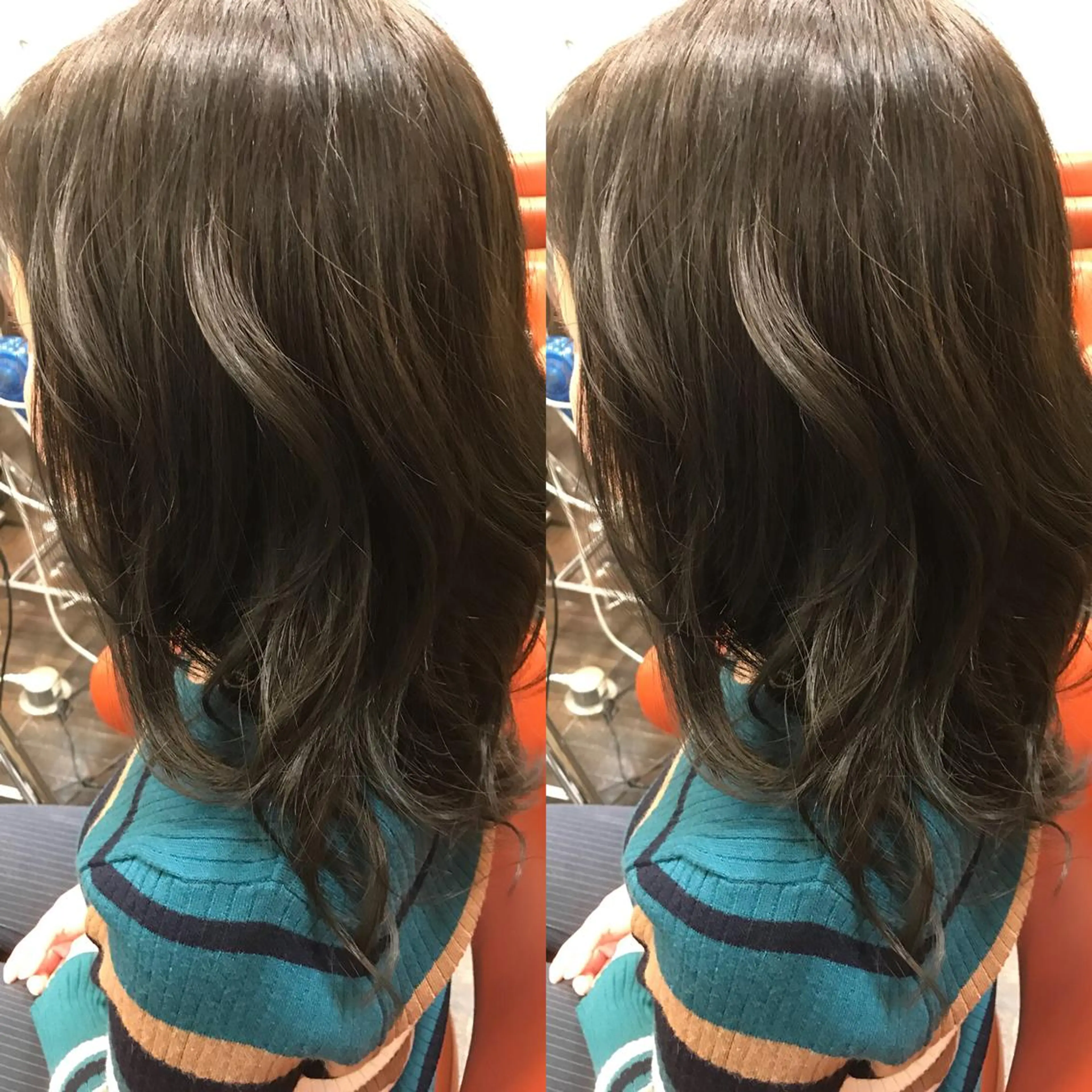 セミロング カラー アッシュ ブルーカラー ブルージュ ヘアカラー トリートメント デザインカラー🌈 高木リョウのヘアスタイル