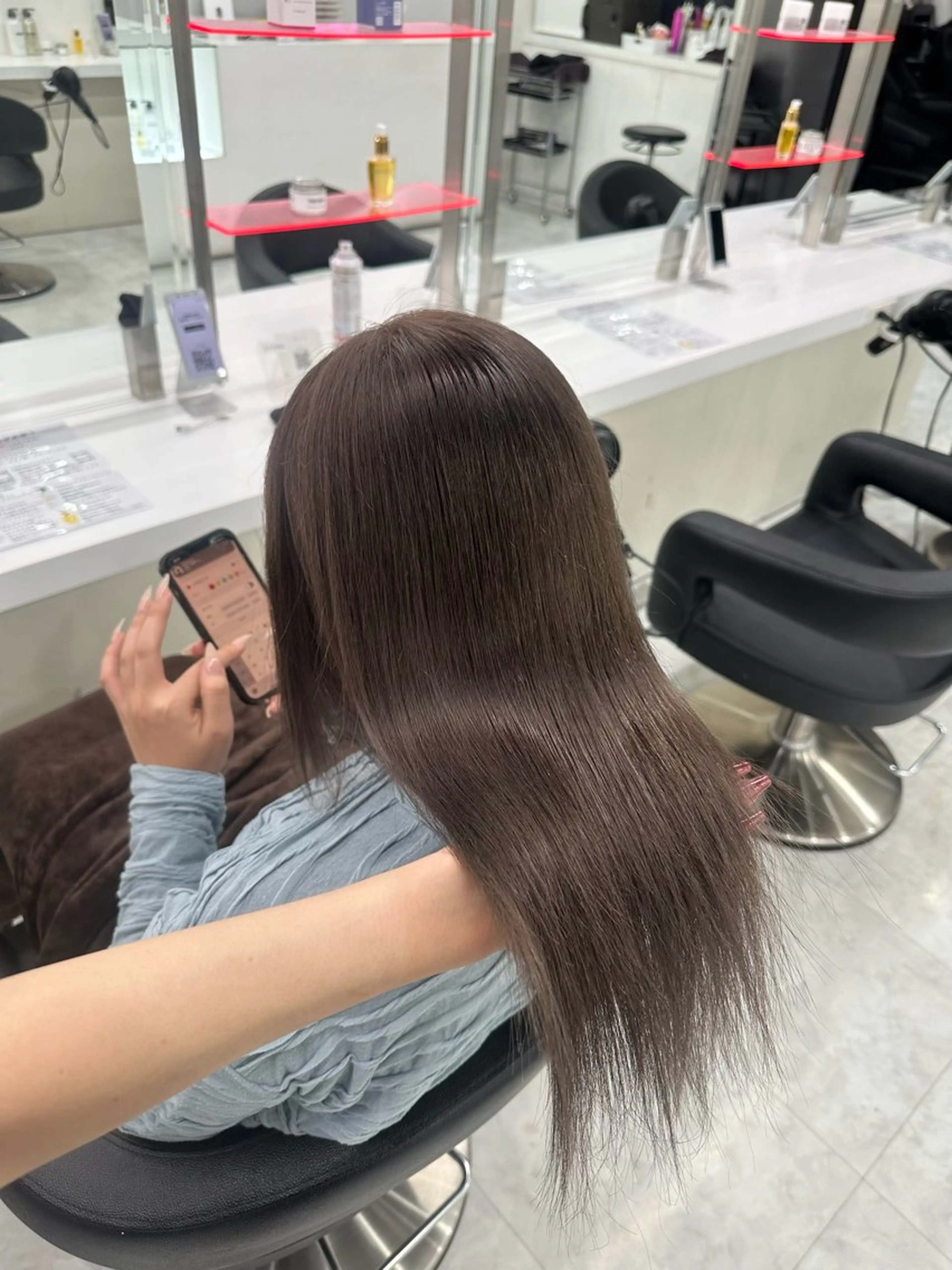 セミロング ヘアカラー トリートメント ヘッドスパ ヘアセット 韓国ガーリー🤍ハイ トーン🤍Ayanaのヘアスタイル