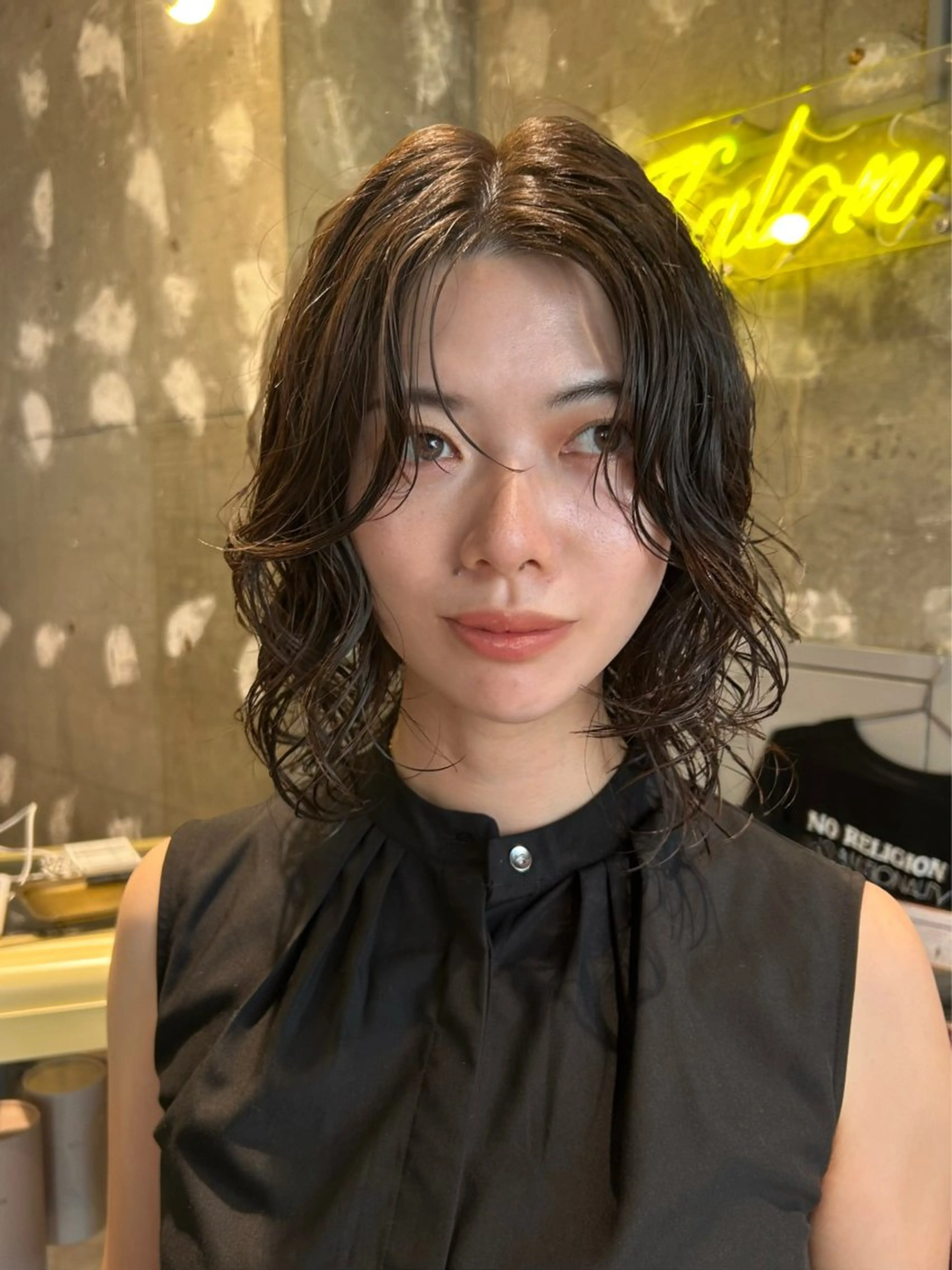 ミディアム カット パーマ ano @anomukuiのヘアスタイル