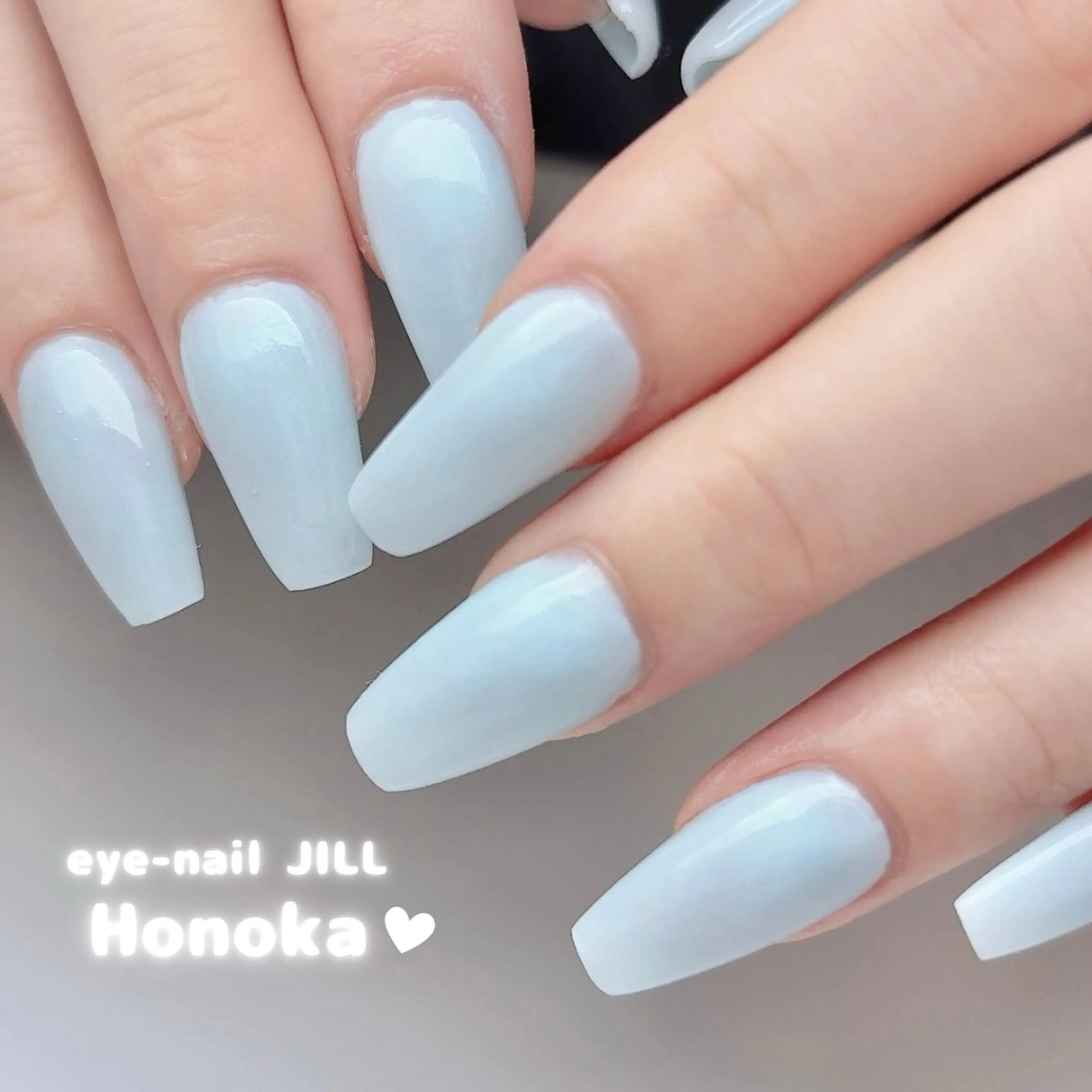 ネイル 水色 スカルプネイル 夏ネイル ハンドネイル JILL Honokaのネイルデザイン