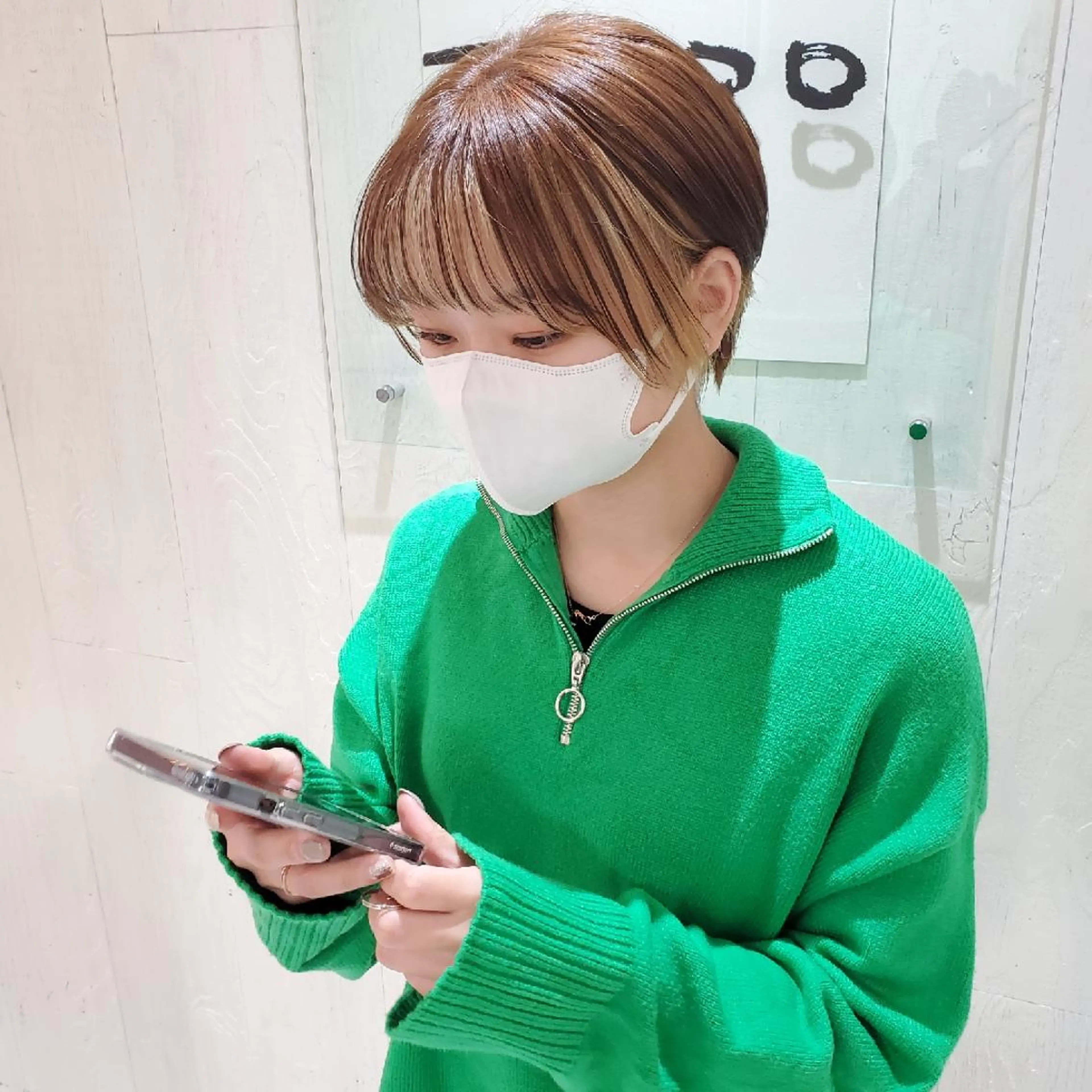 ショート カラー ショートボブ ミストバング  フェイスフレーミング ボブ ショートヘア ヘアカラー トリートメント レイヤーカット/ ウルフカット/大橋 のヘアスタイル