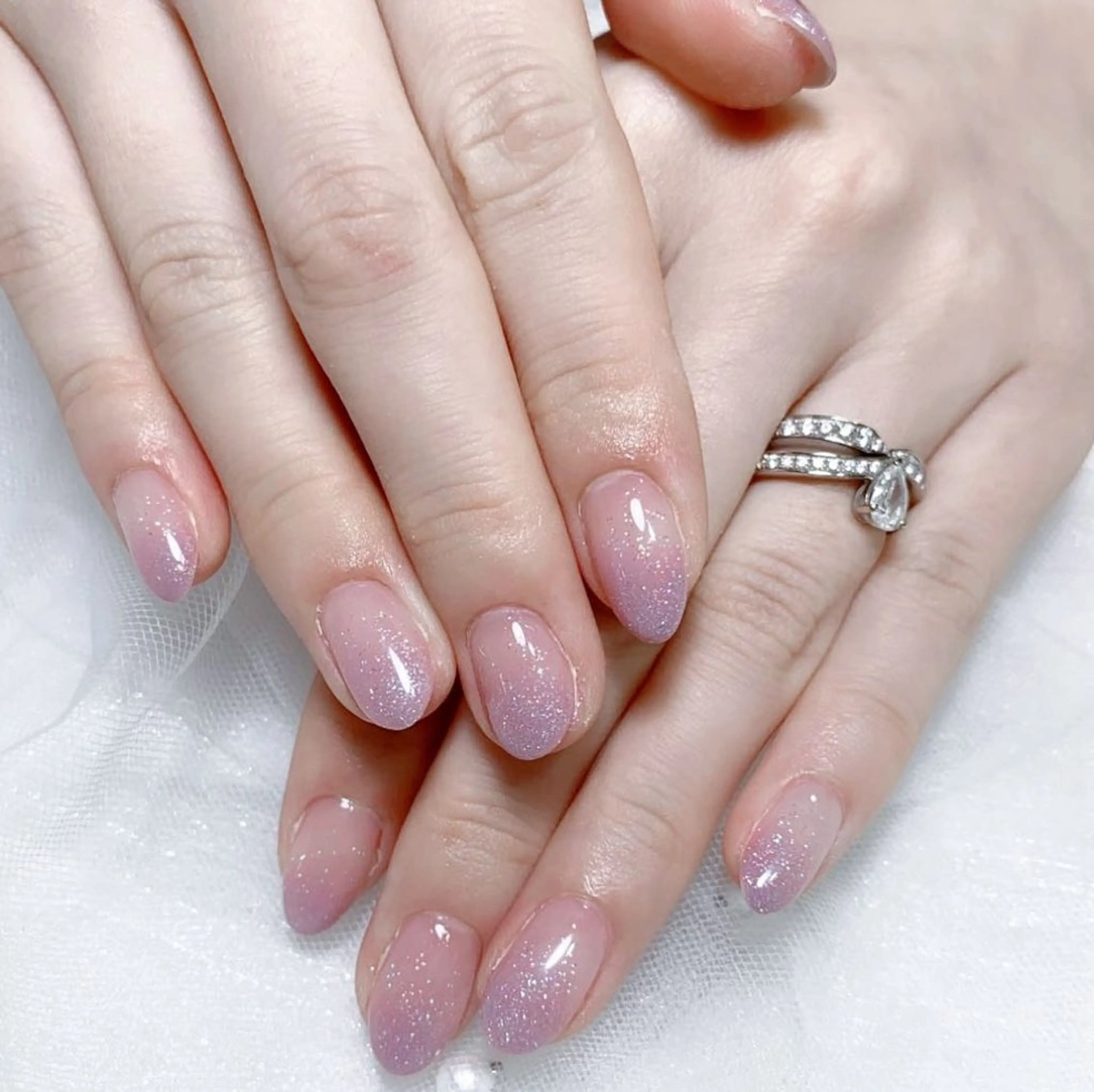 ネイル グラデーション ラメ(グリッター) ラメグラデーション ハンドネイル Nail salon 木にいるのネイルデザイン