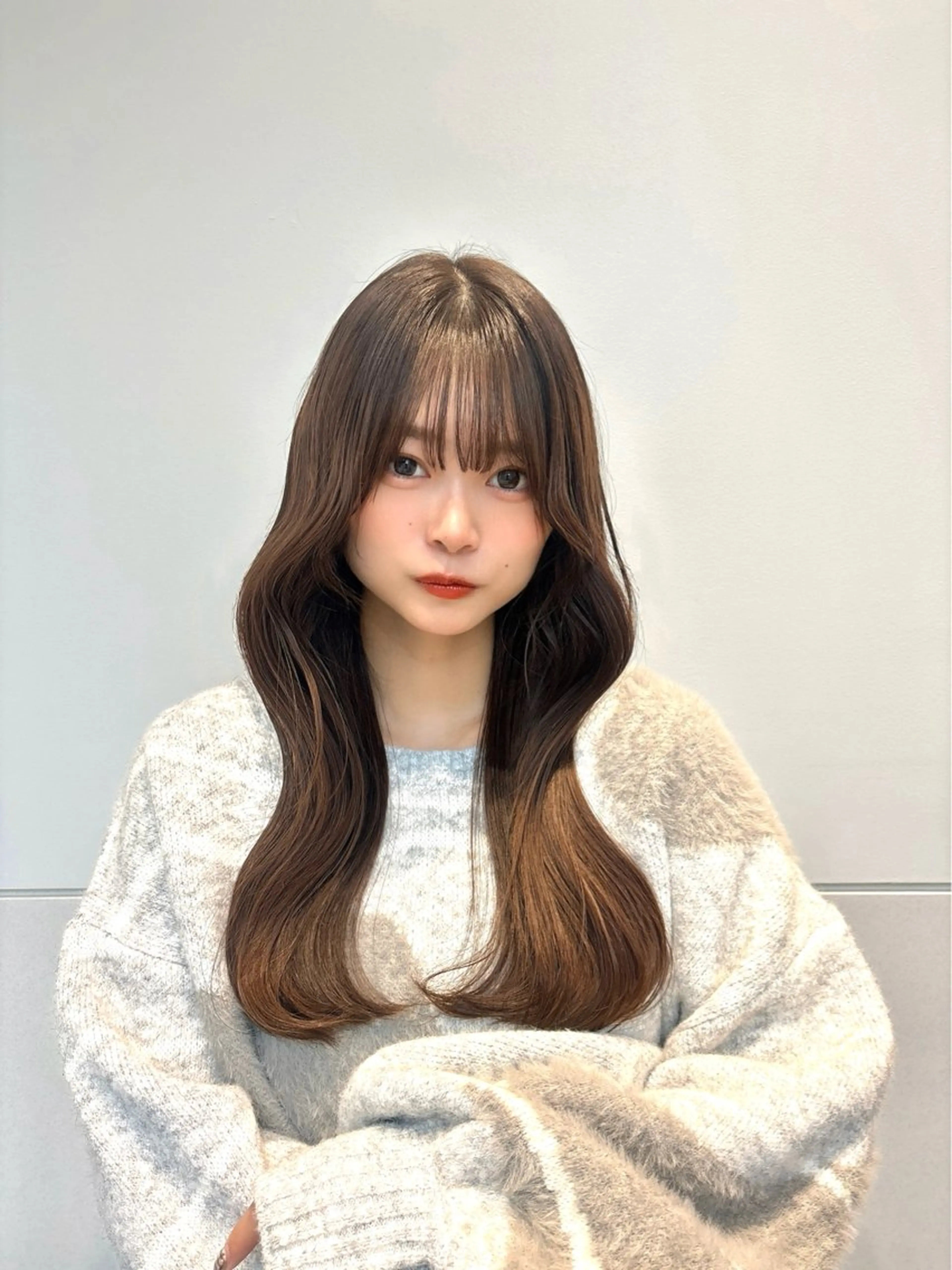 ロング カラー ショコラグレージュ グレージュ 顔まわりレイヤー 顔周りカット レイヤーカット カット ヘアカラー トリートメント 🍀最上級の美髪👑 髪質改善🍀英司のヘアスタイル