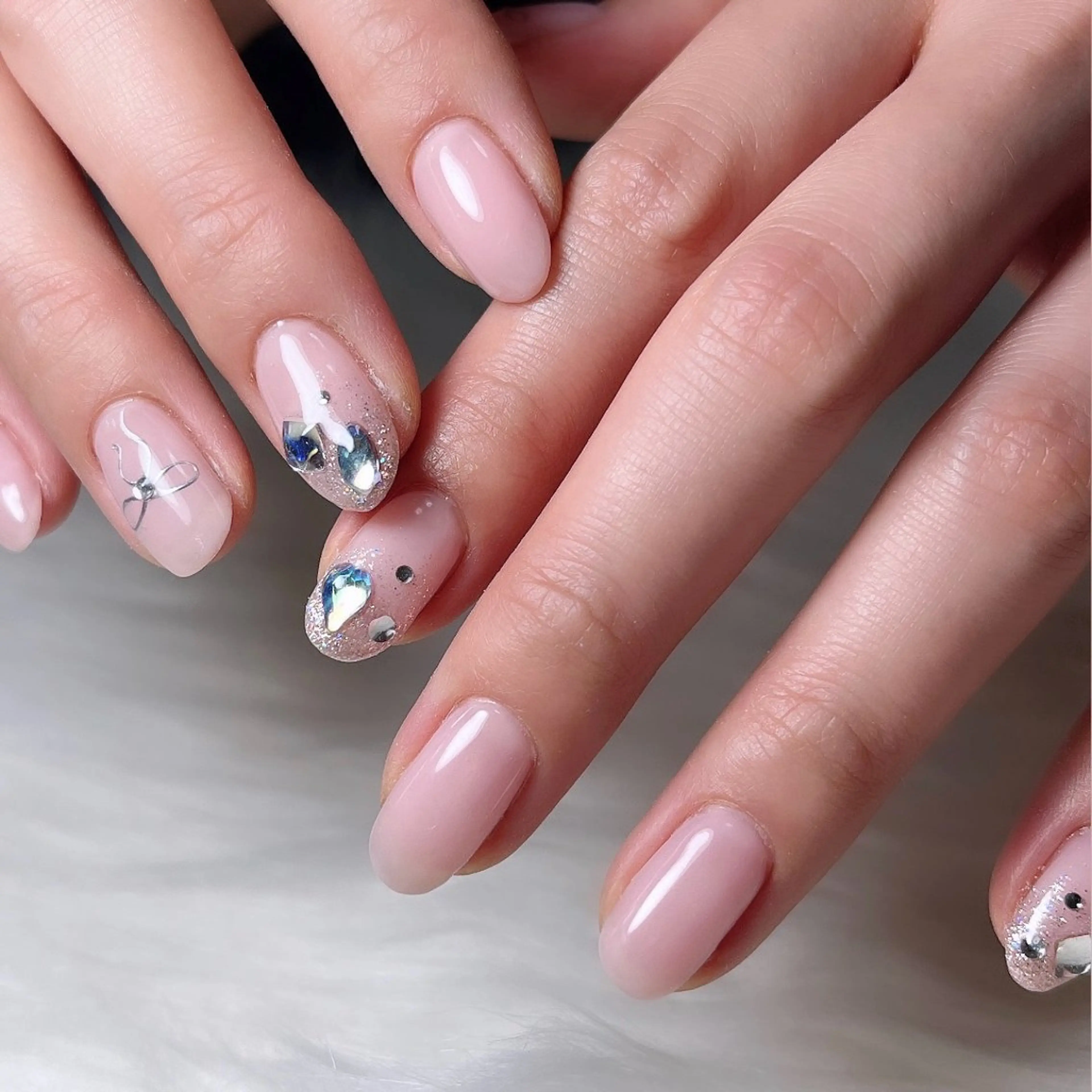 ネイル 韓国ネイル ラメ(グリッター) 持ち込み 🐕🦺Yappy 💗A-tanのネイルデザイン