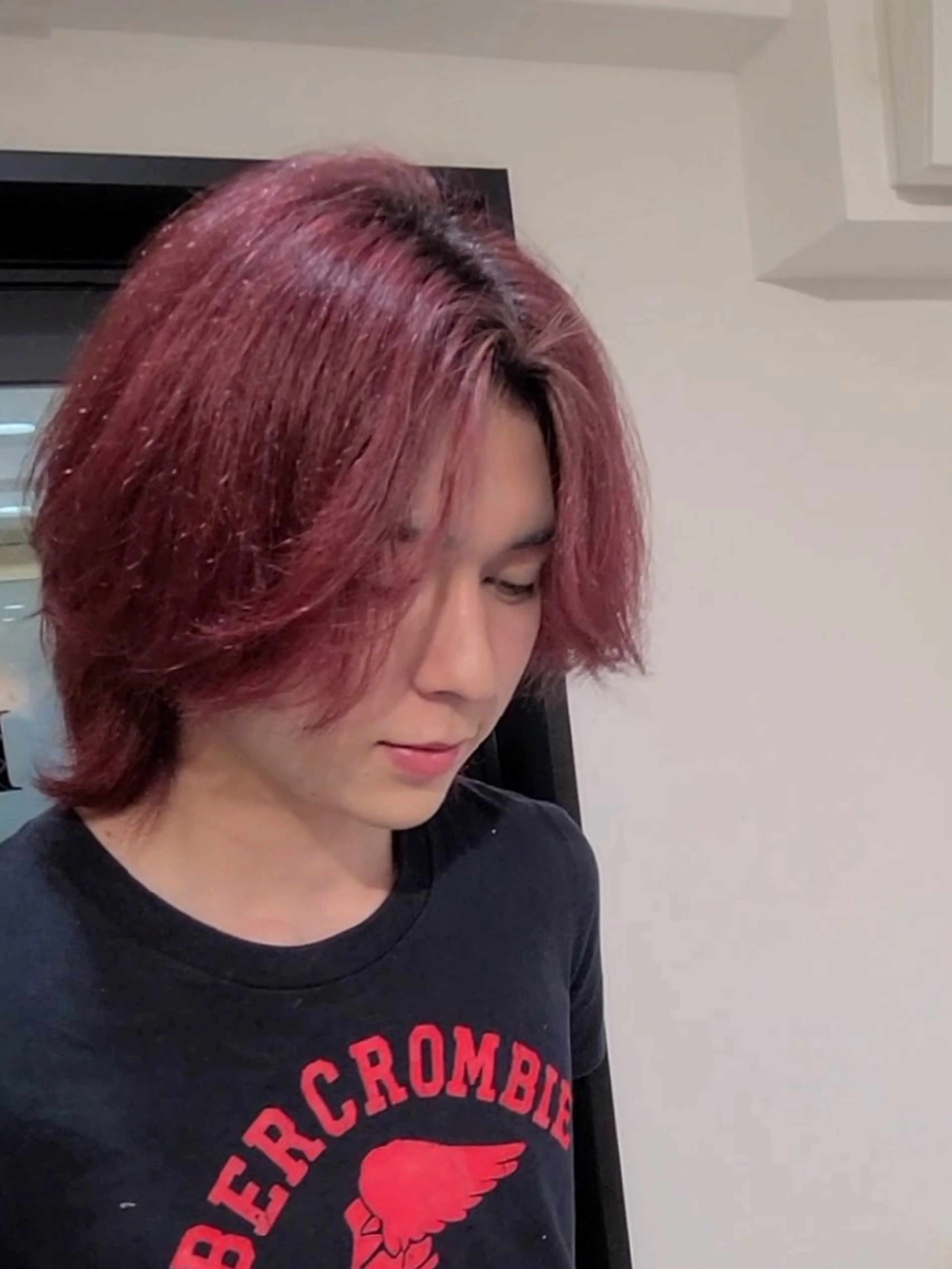 メンズ ロング カラー レッドカラー カット ヘアカラー ヘアセット Lapis 名古屋駅前店所属・LEN名古屋/パーマ メンズ特化美容師のヘアスタイル
