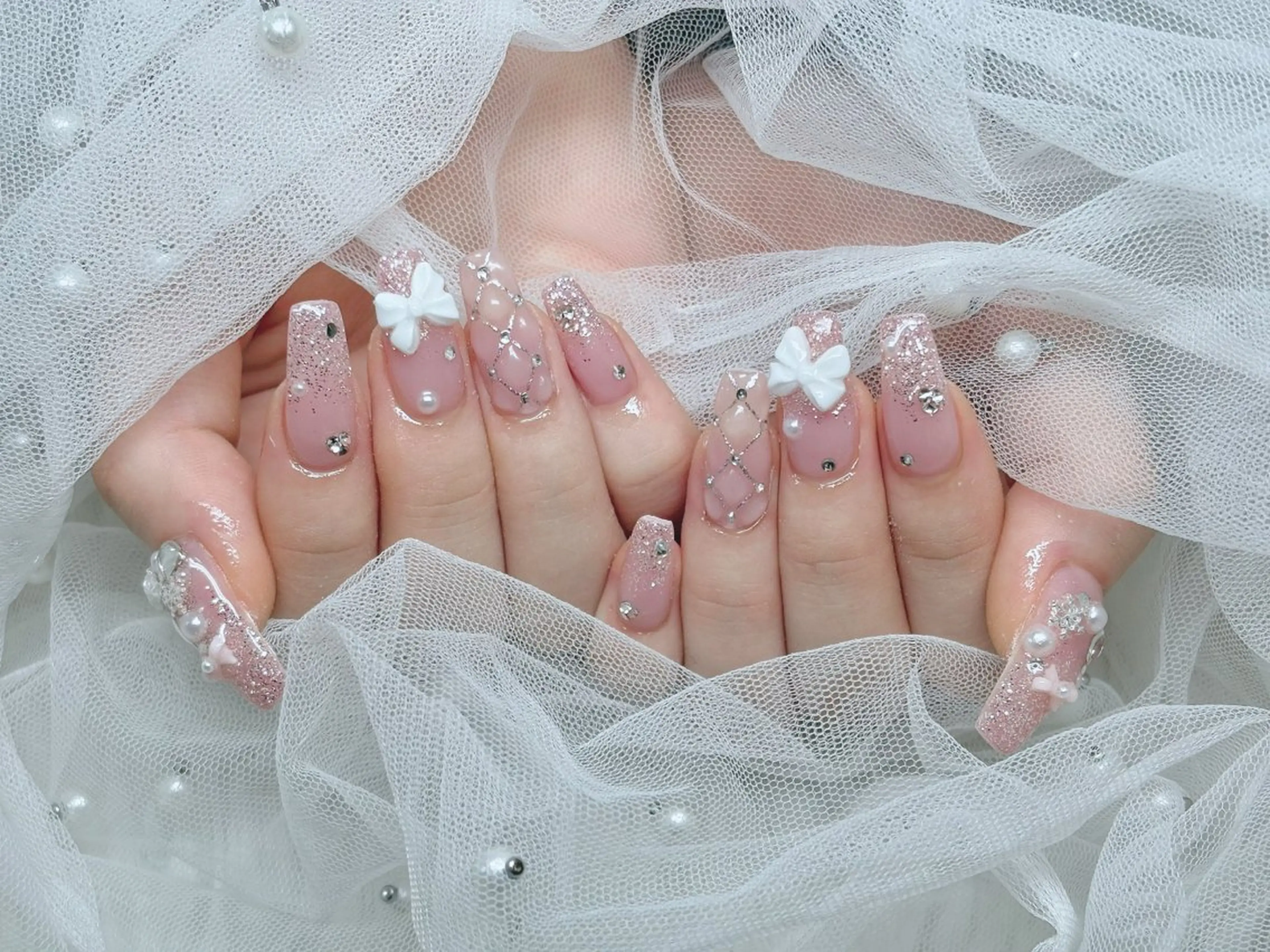 ネイル ハンドネイル WAKANA 𖤐 ̖́-のネイルデザイン